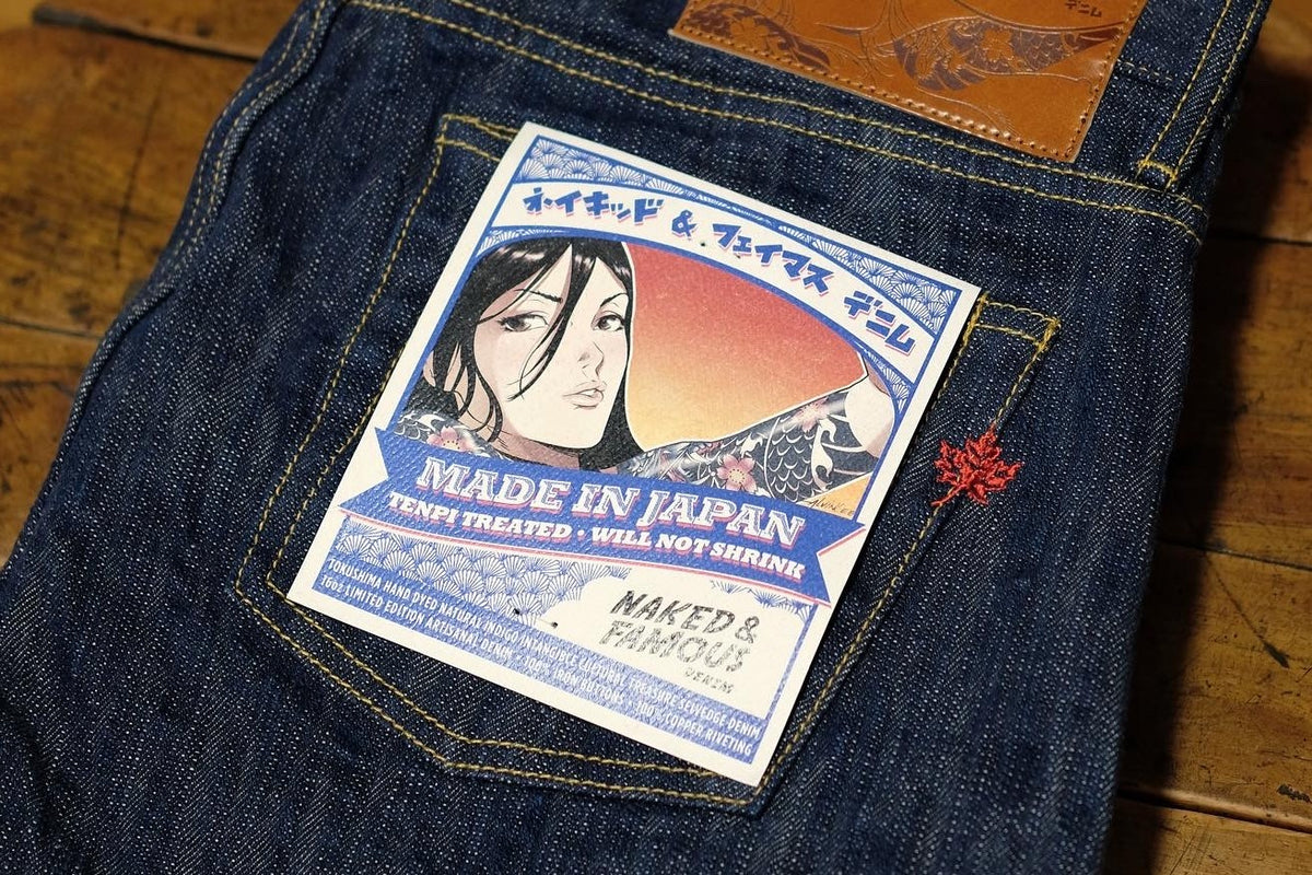 Jeans Naked & Famous Denim Indigo Japonais "Neppy" - Taille 38, Longueur 36 Pouces, Droit