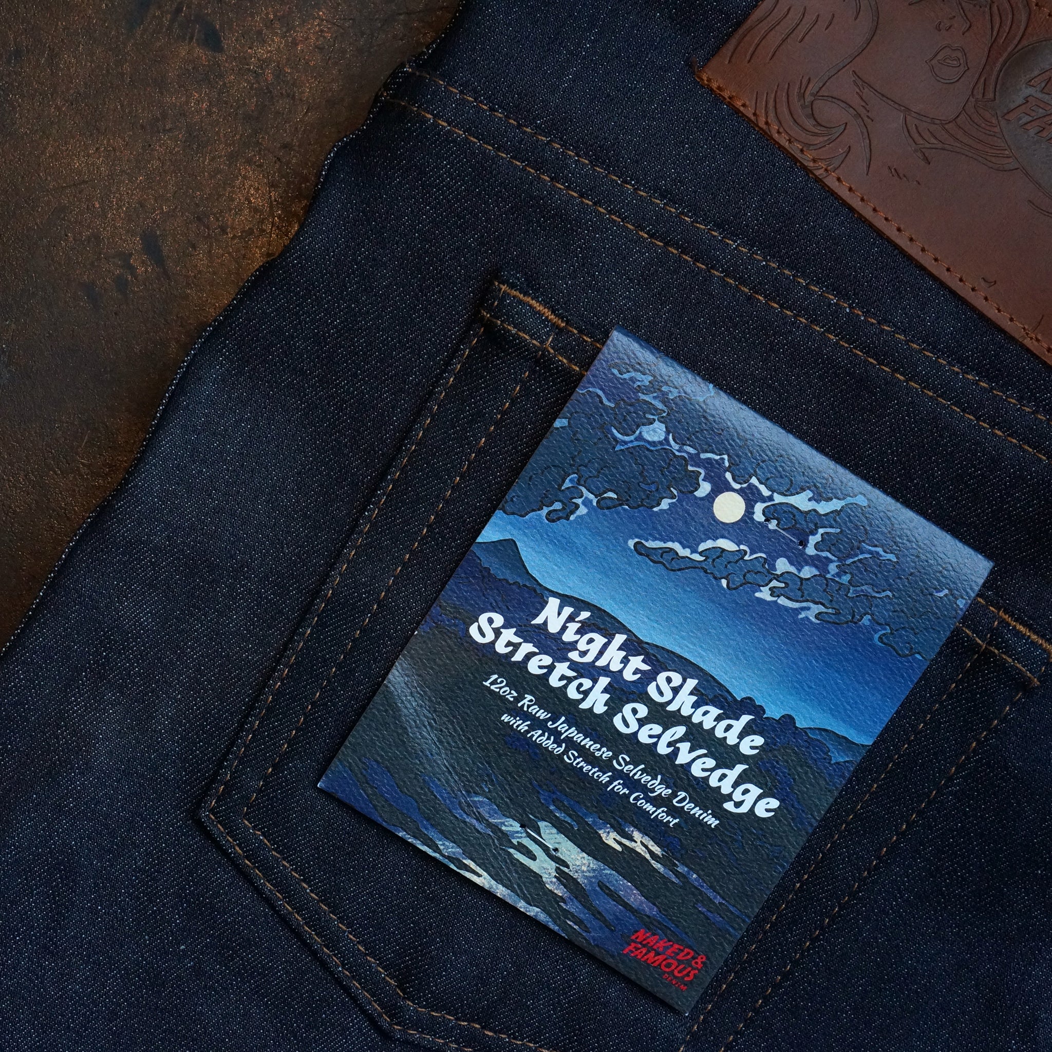 Jeans Naked & Famous Easy Guy Nightshade Stretch Selvedge Para Hombre - Corte Holgado