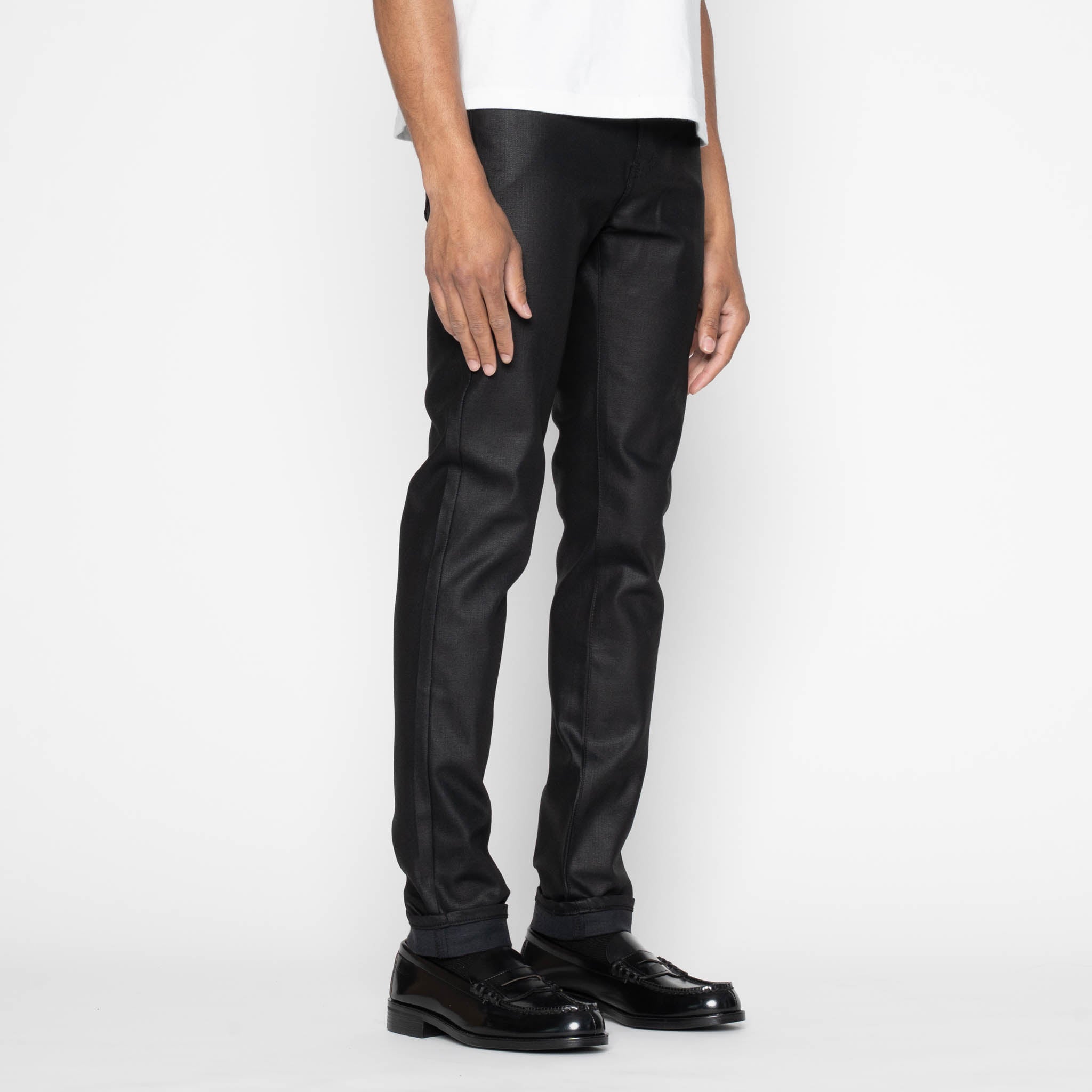 Super Guy - Wax Coated Black Stretch by Naked & Famous Denim