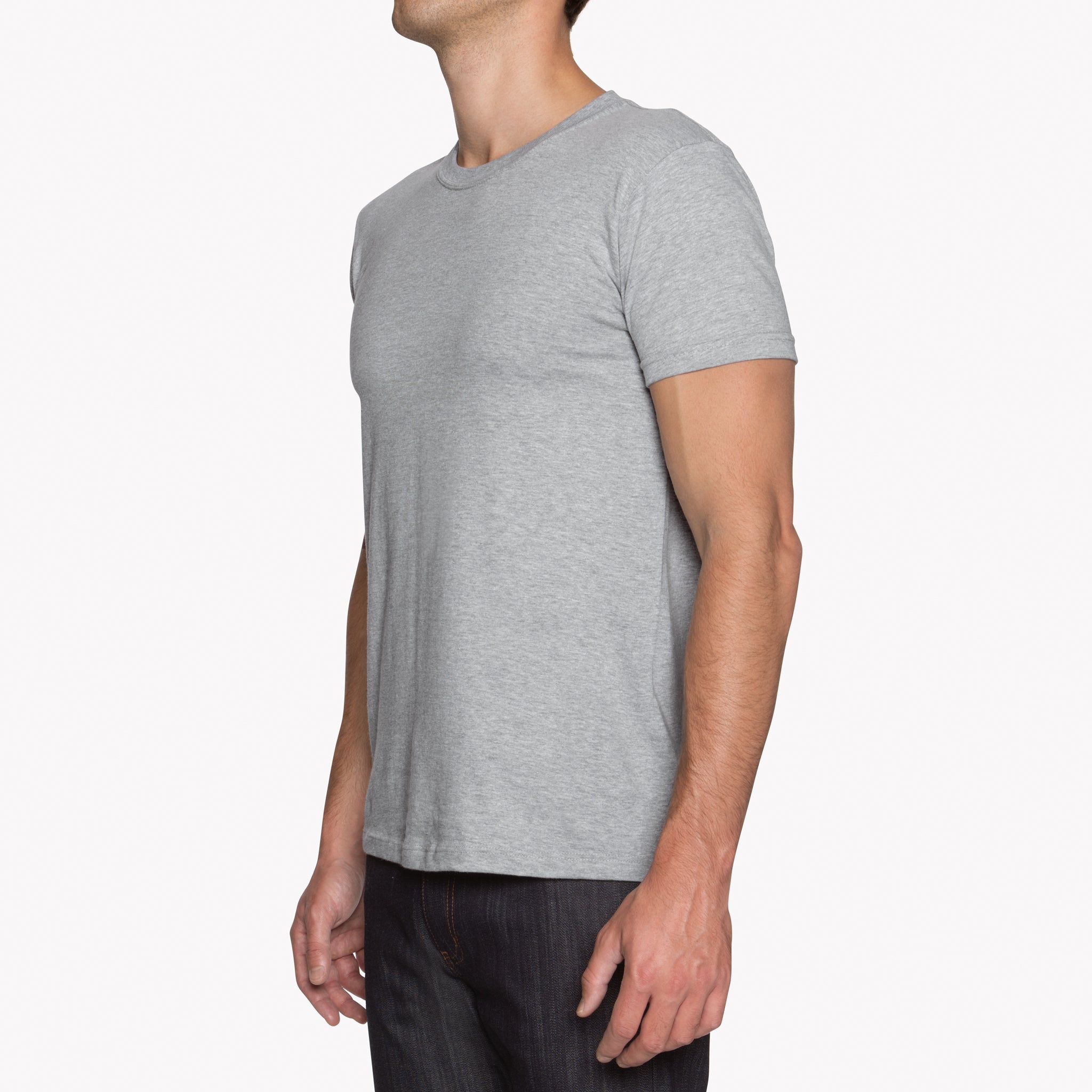 Circular Knit T-Shirt - Heather Grey by Naked & Famous Denim