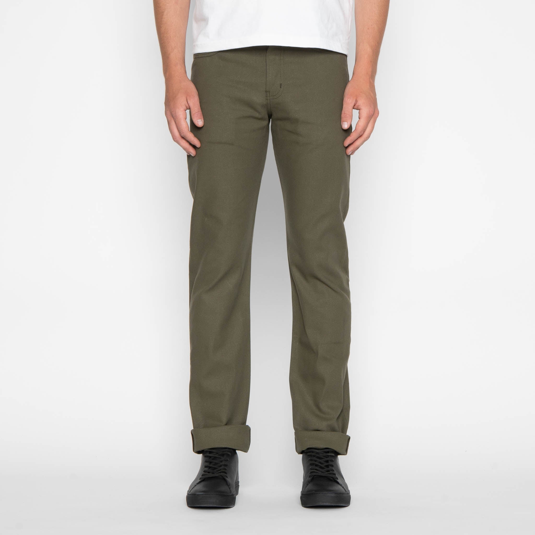 Weird Guy - Army Green Duck Selvedge by Naked & Famous Denim