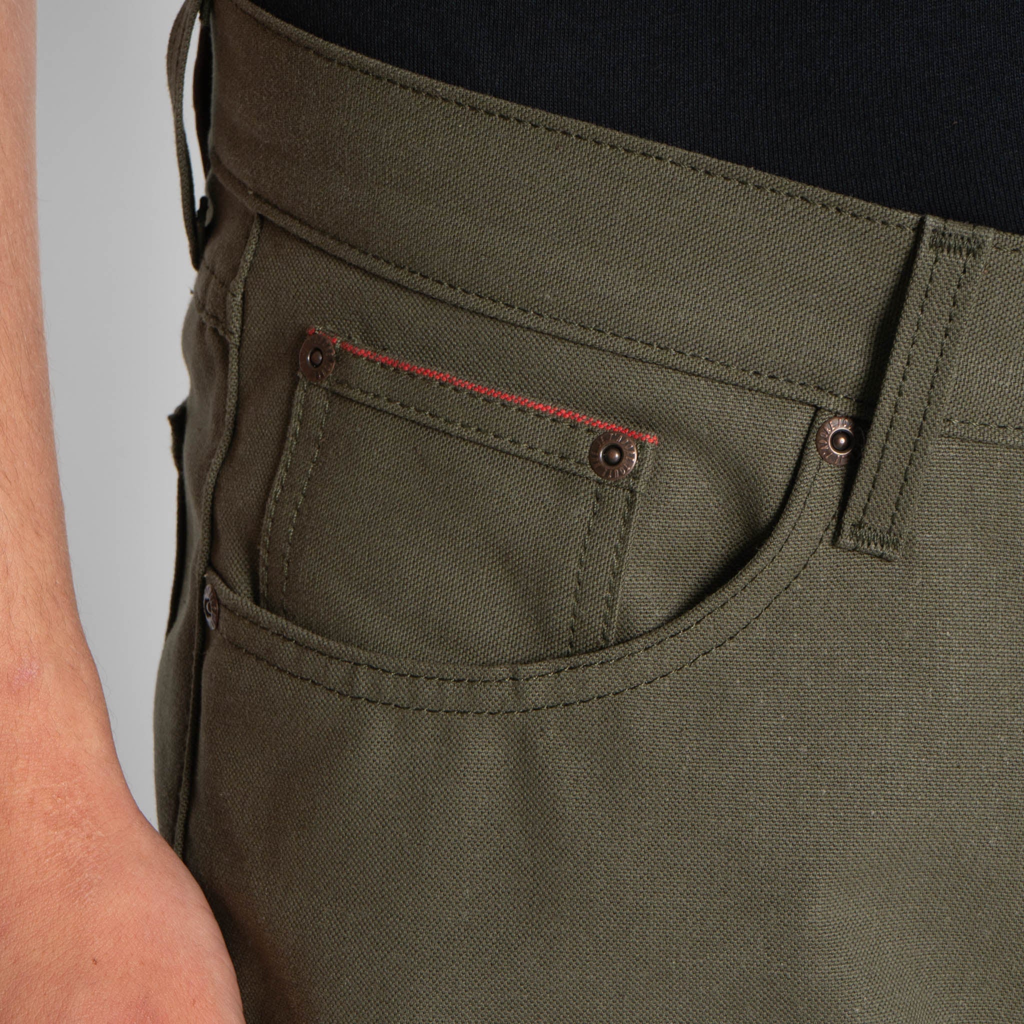 True Guy - Army Green Duck Selvedge by Naked & Famous Denim