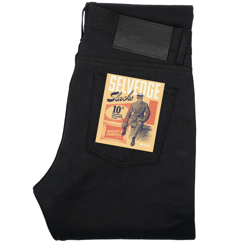 Weird Guy - Selvedge Slacks Black by Naked & Famous Denim