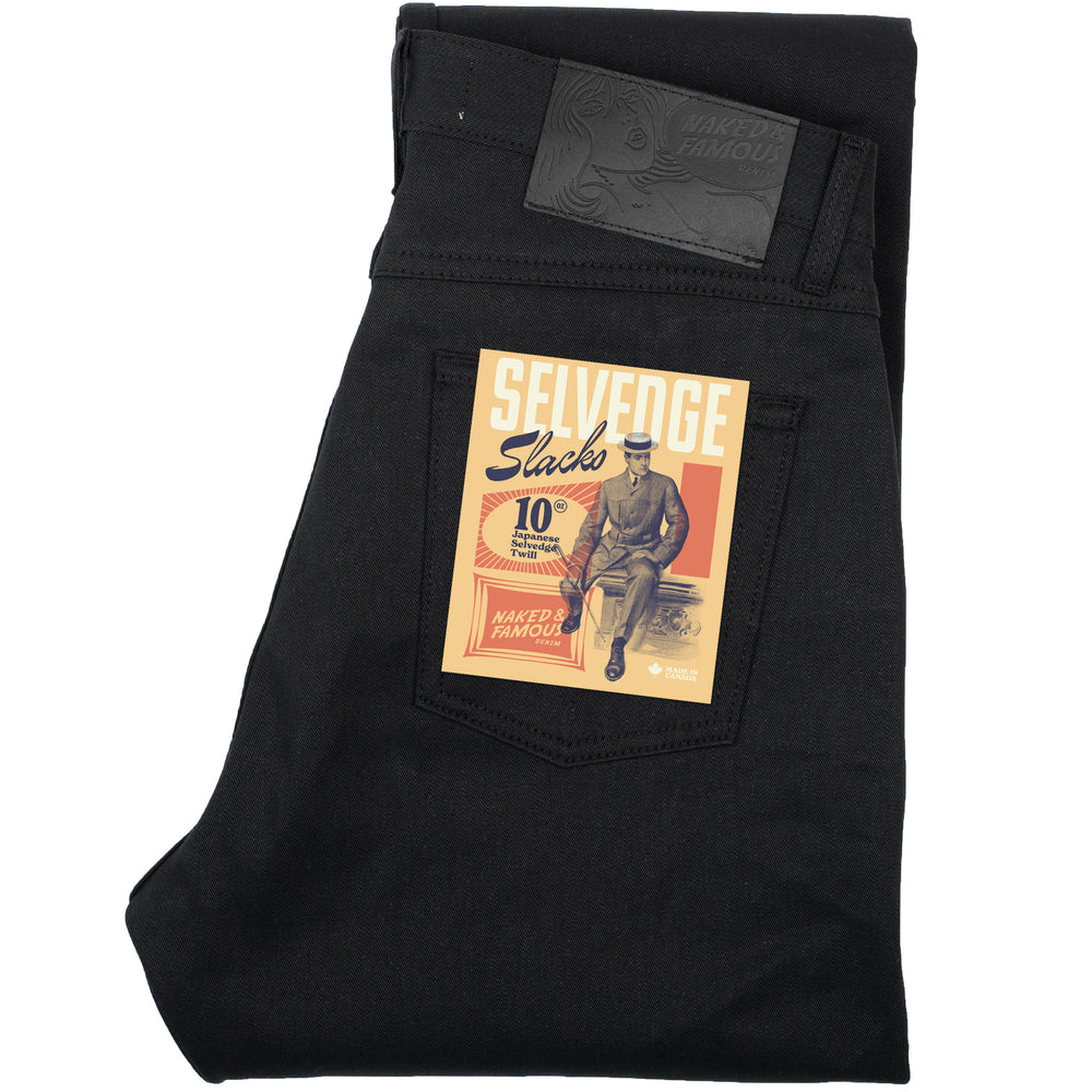 True Guy - Selvedge Slacks Black by Naked & Famous Denim