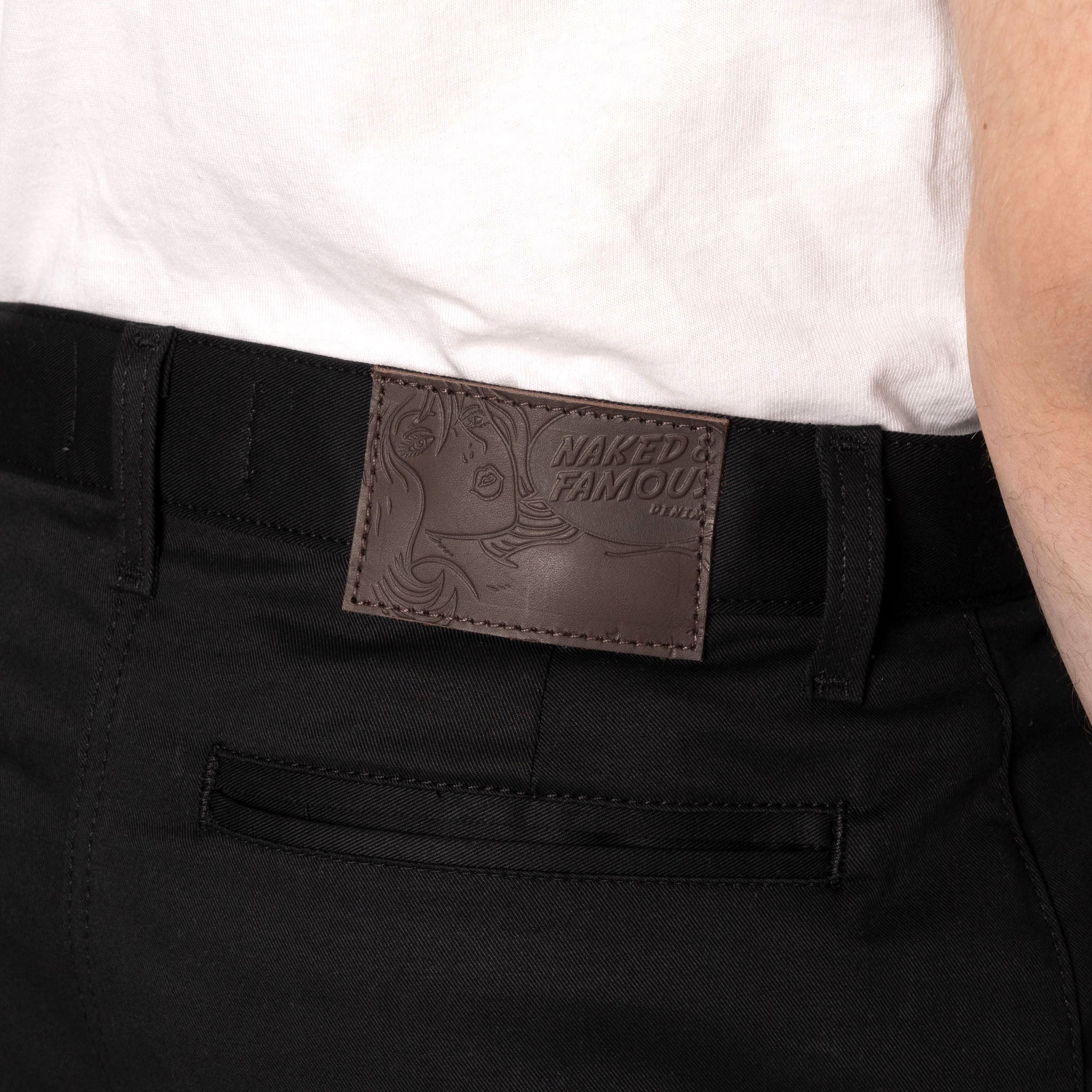 Chino droit - Sergé extensible noir