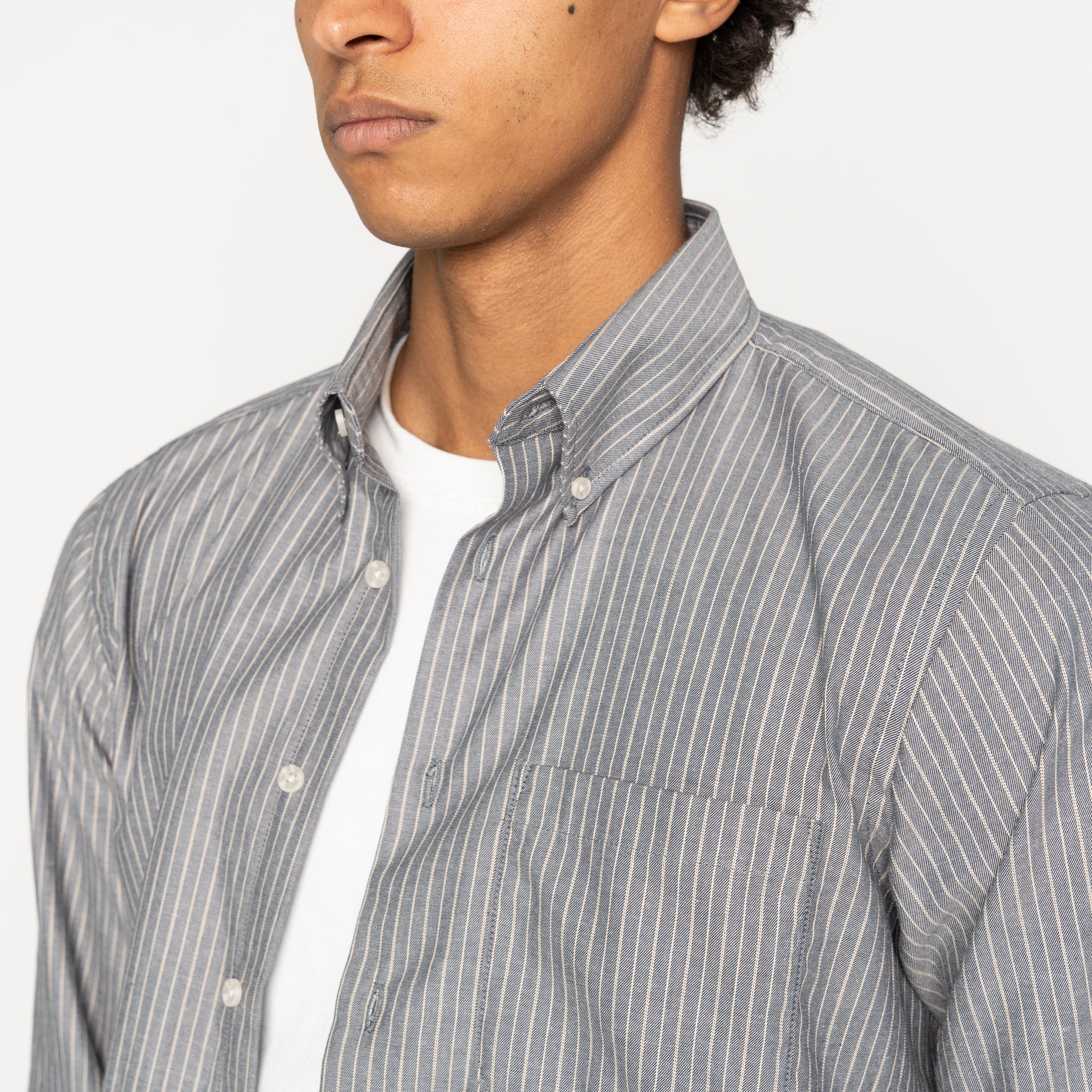 Easy Shirt - Soft Finish Classic Stripe - Indigo