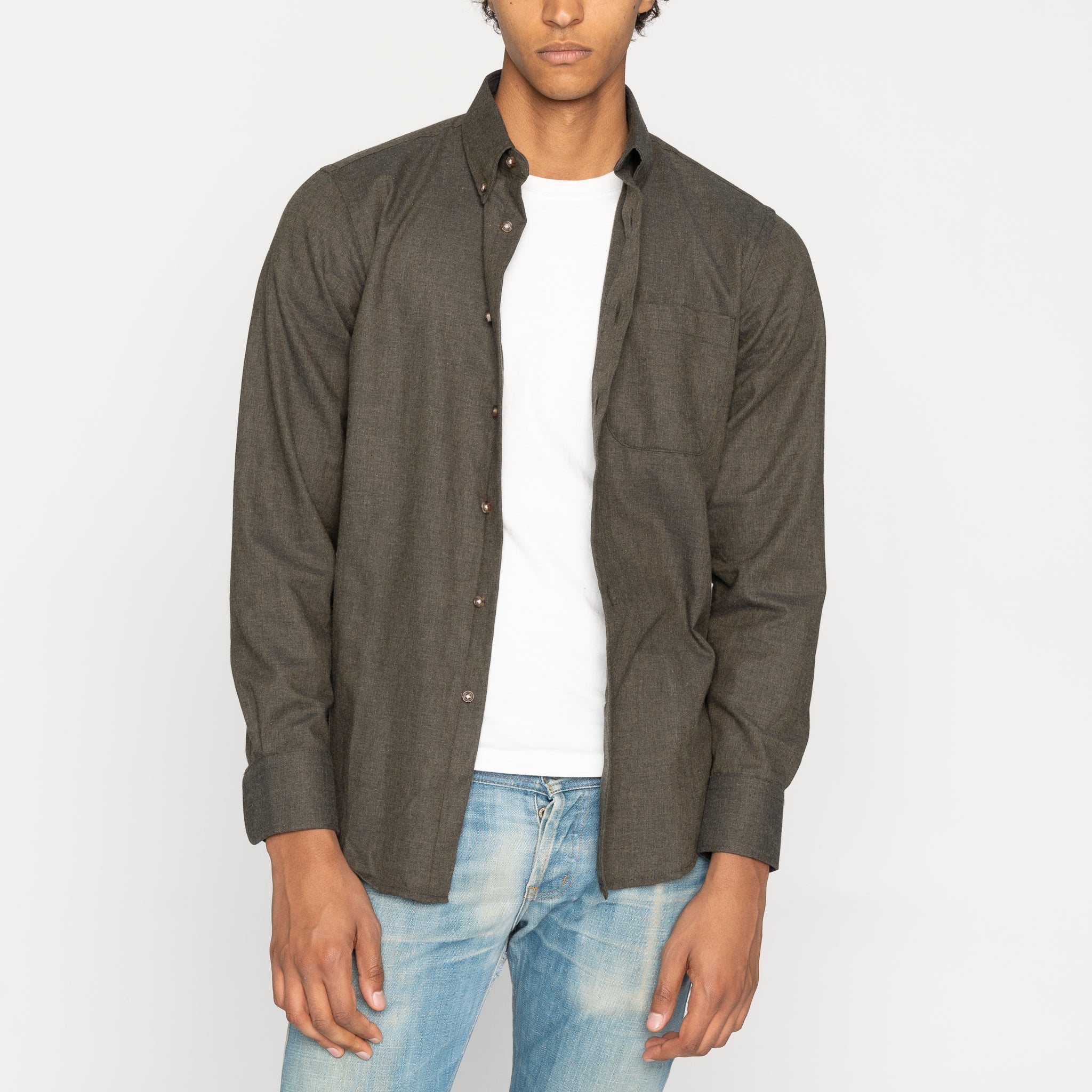 Easy Shirt - Melange Soft Twill - Deep Forest by Naked & Famous Denim