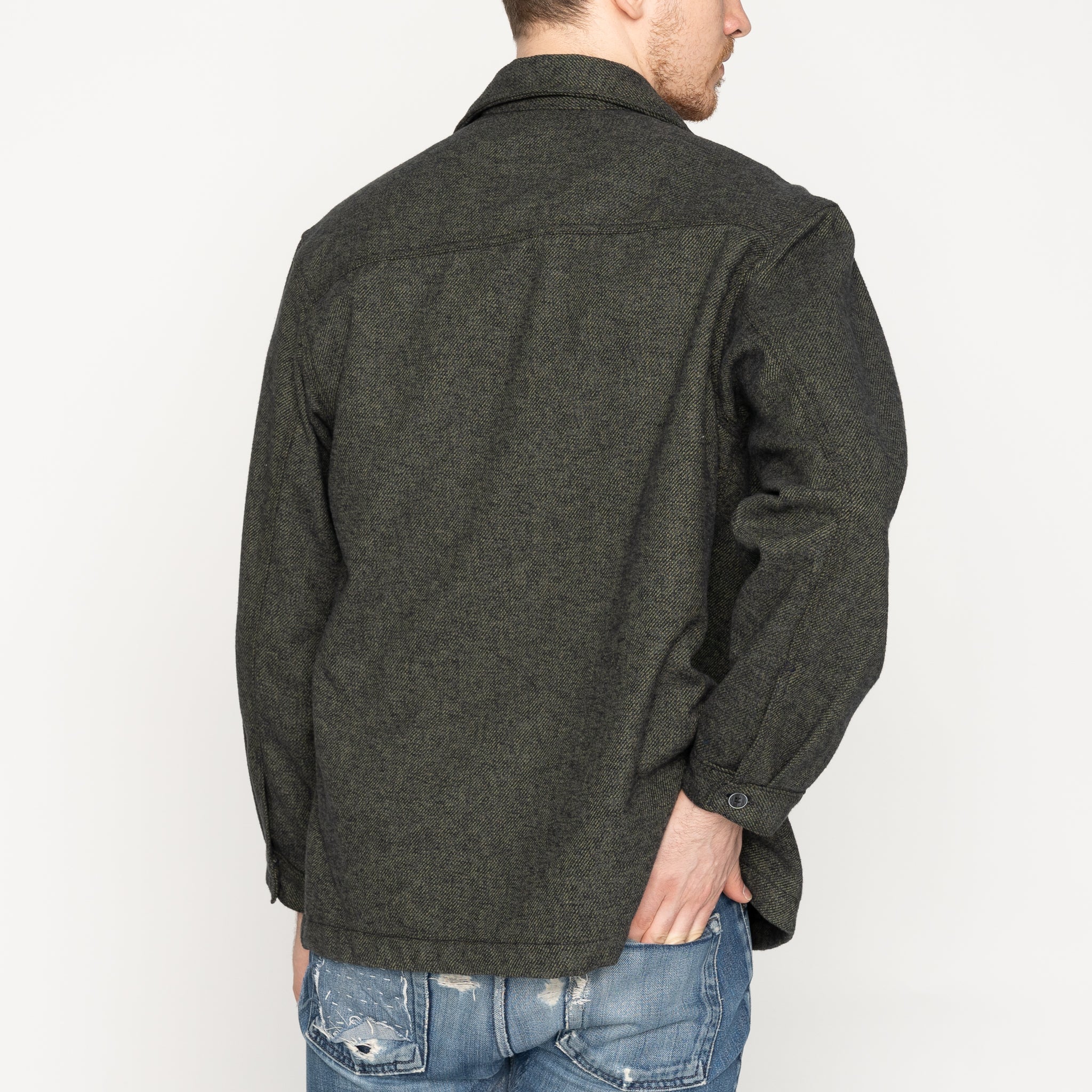 Over Shirt - Triple Yarn Twist Brushed Flannel - Forest Green by Naked & Famous Denim