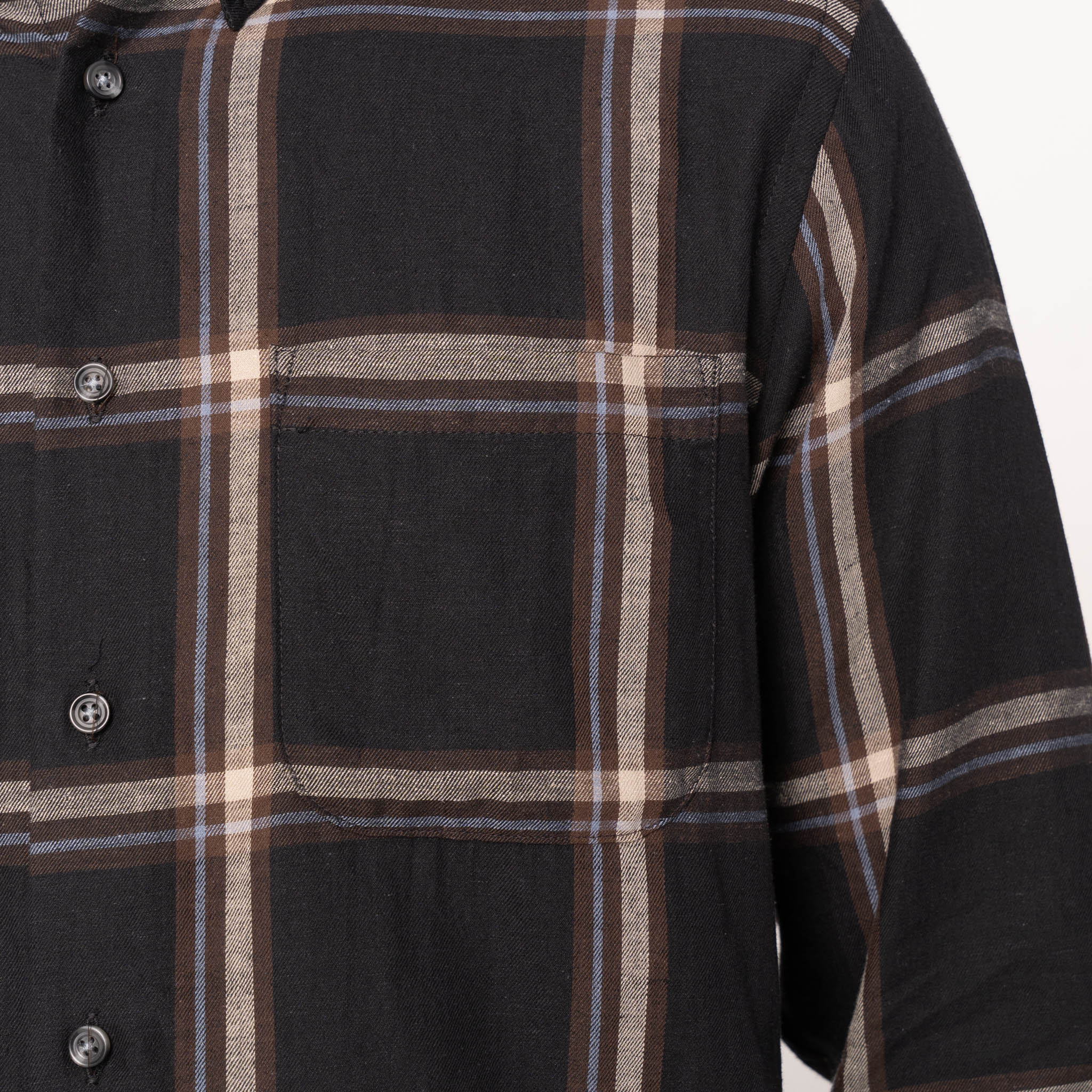 Easy Shirt - Hemp Blend Check - Black by Naked & Famous Denim