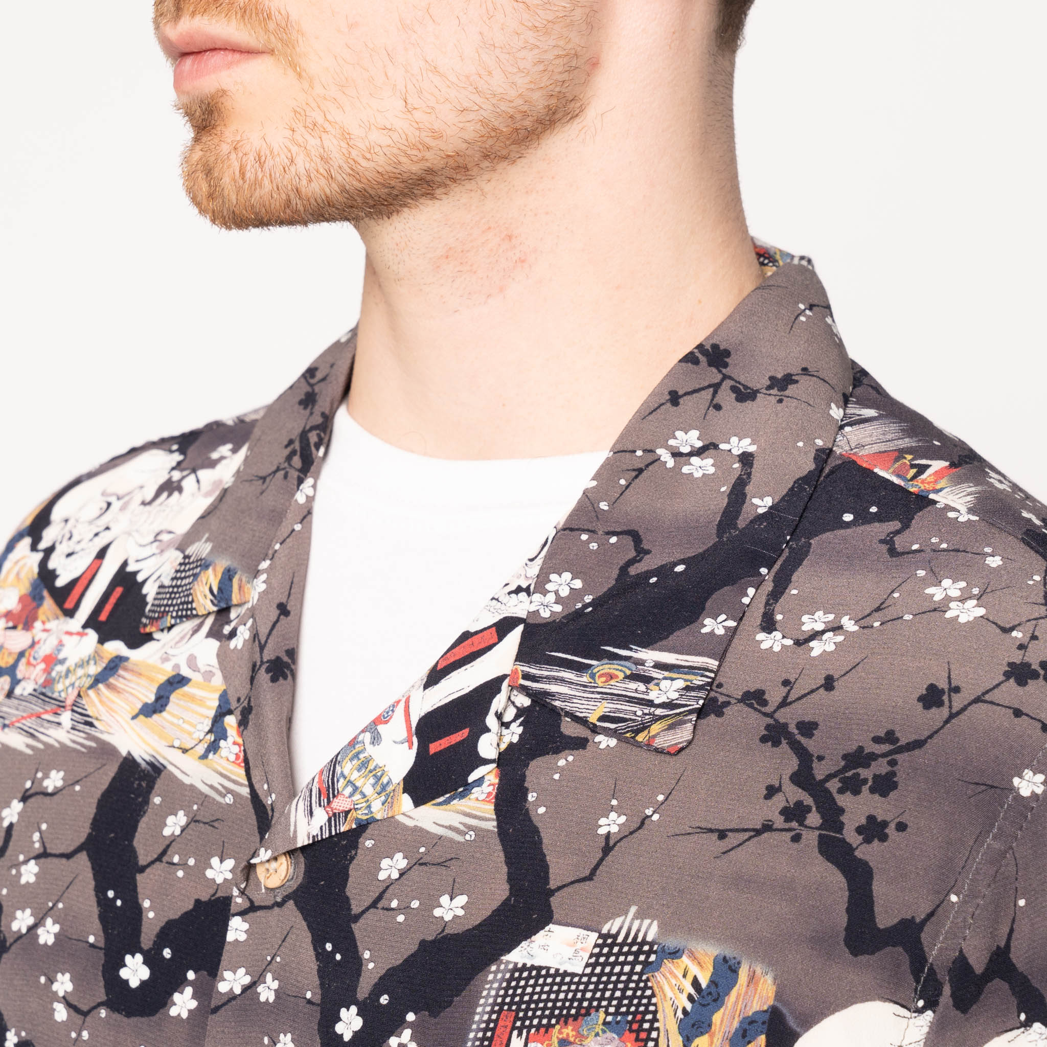 Aloha Shirt - Skeletons - Dark Grey by Naked & Famous Denim