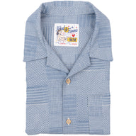 Aloha Shirt - Dobby Patchwork - Pale Blue by Naked & Famous Denim