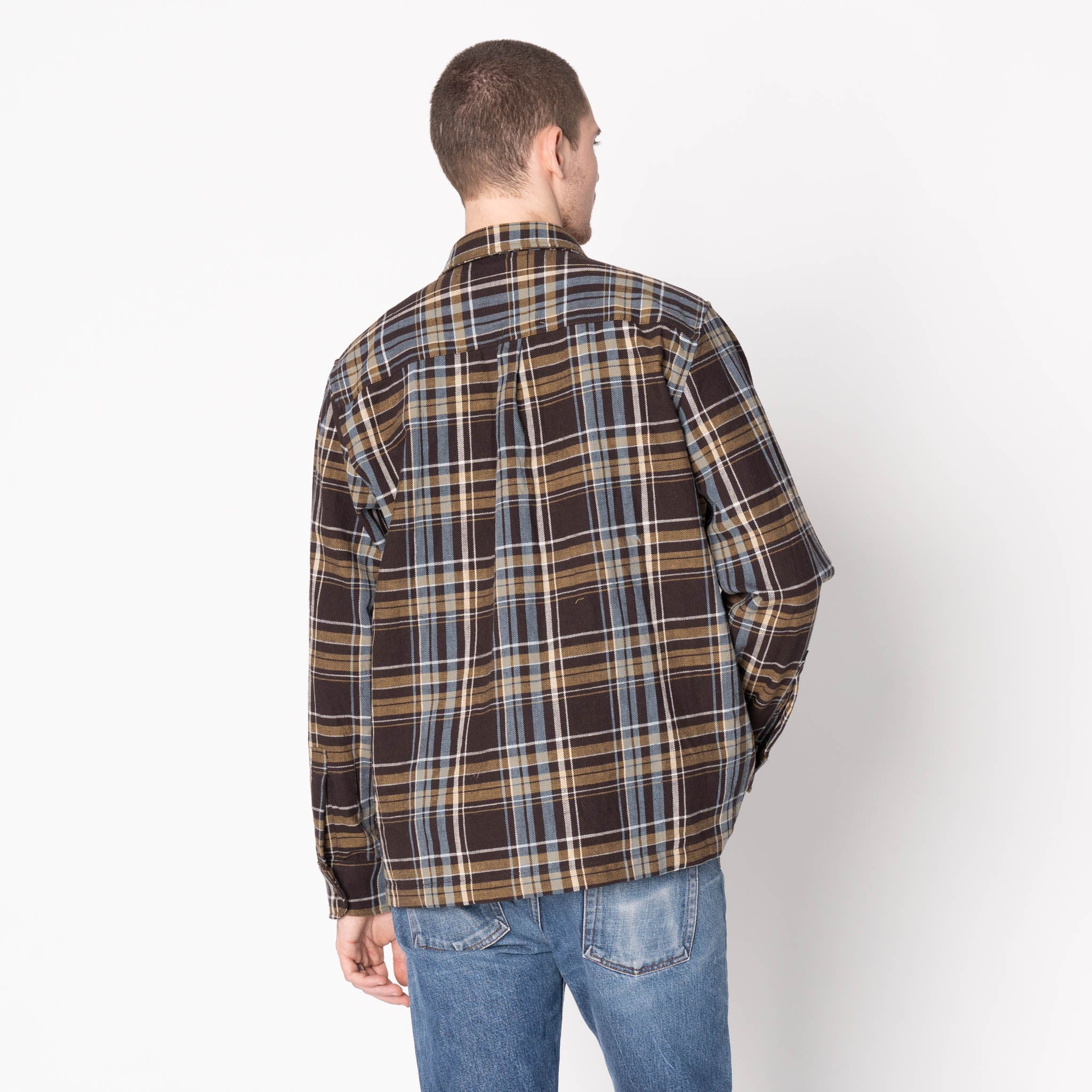 True Shirt - Flanelle fil flammé - Bleu marine