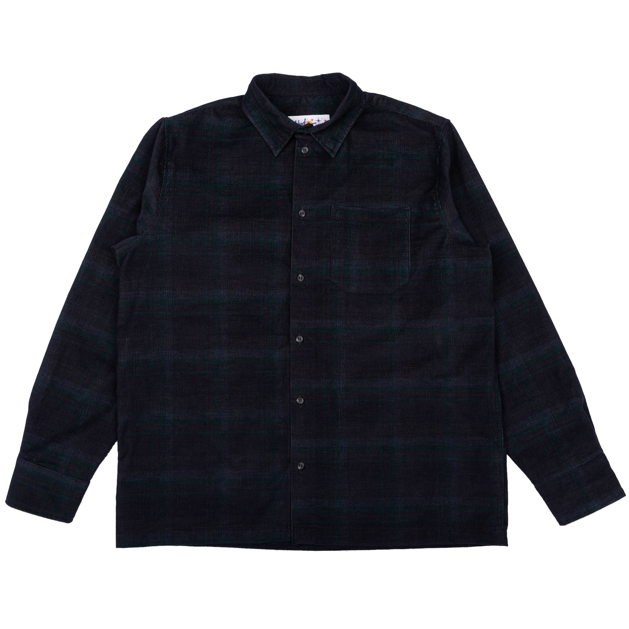 True Shirt - Chemise en velours côtelé (21W) - Bleu marine / Vert