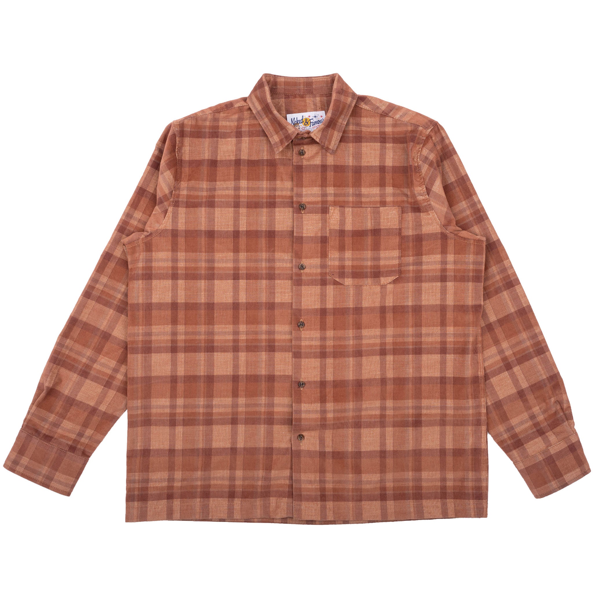 True Shirt - Chemise en velours côtelé (21W) - Marron / Beige
