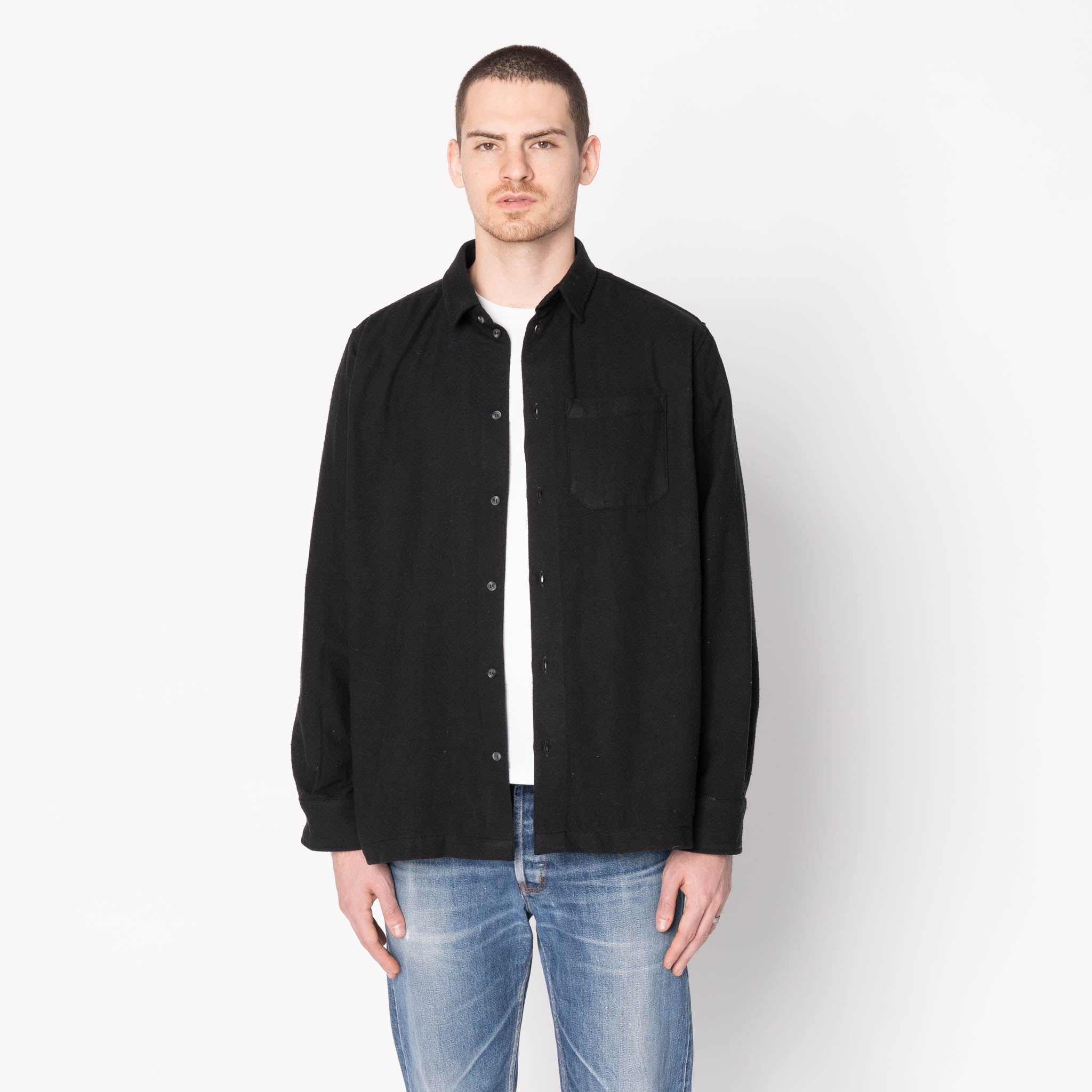 True Shirt - Silk Blend Twill - Black by Naked & Famous Denim