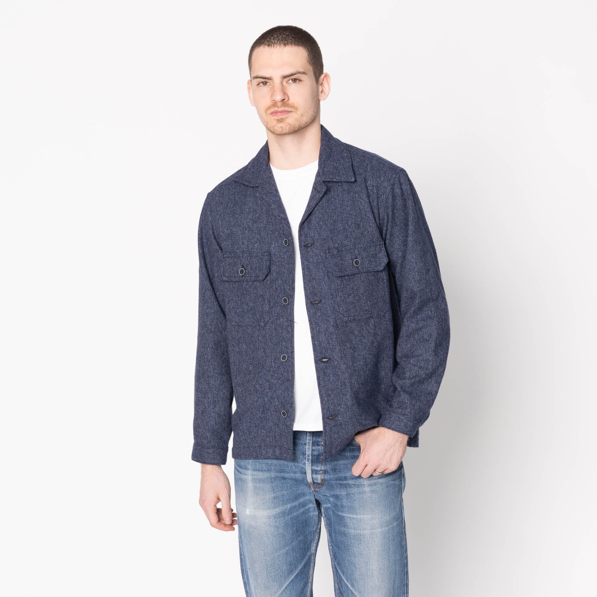 Chemise de travail - Chevrons triple torsion - Indigo