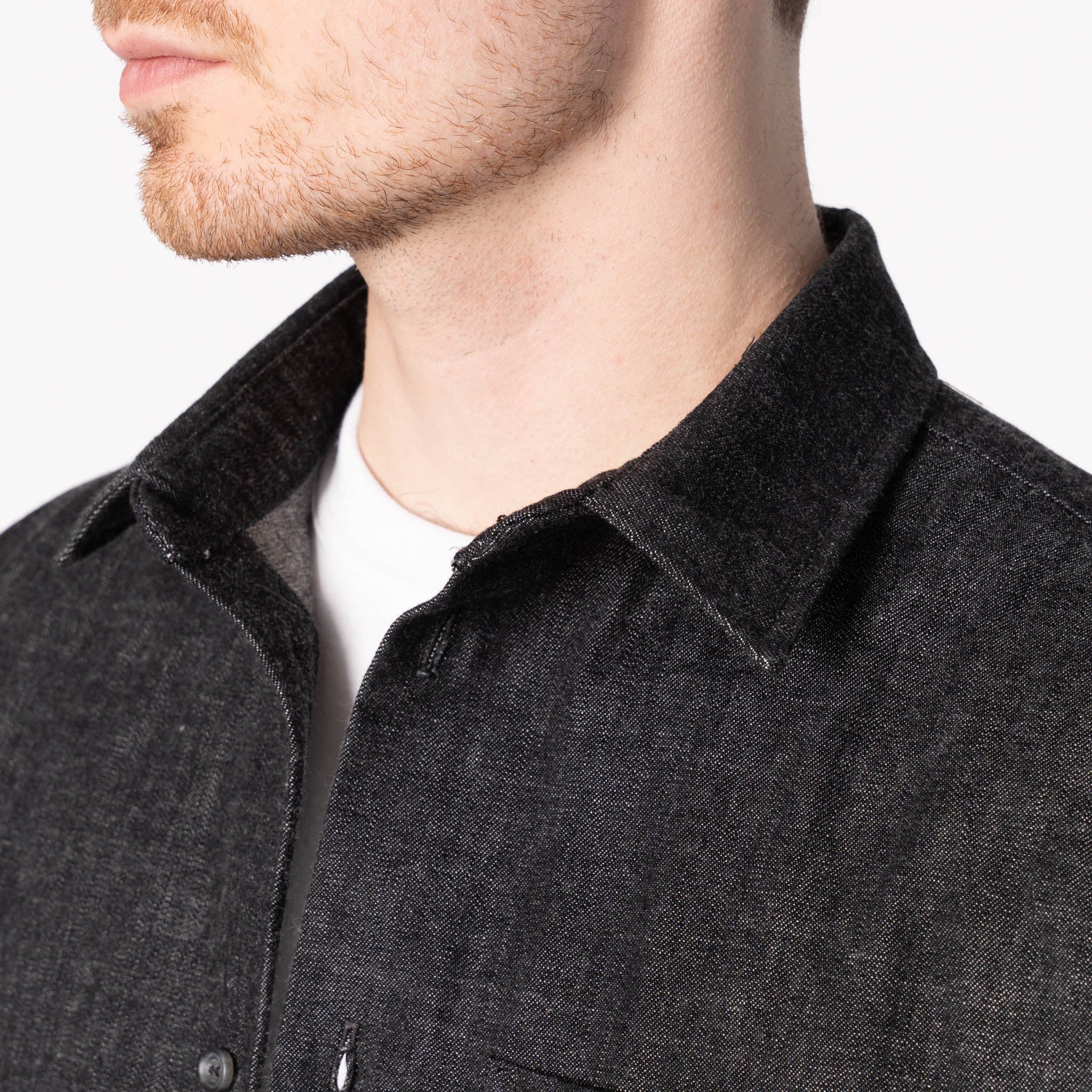True Shirt - Black Lightweight Denim - Black by Naked & Famous Denim