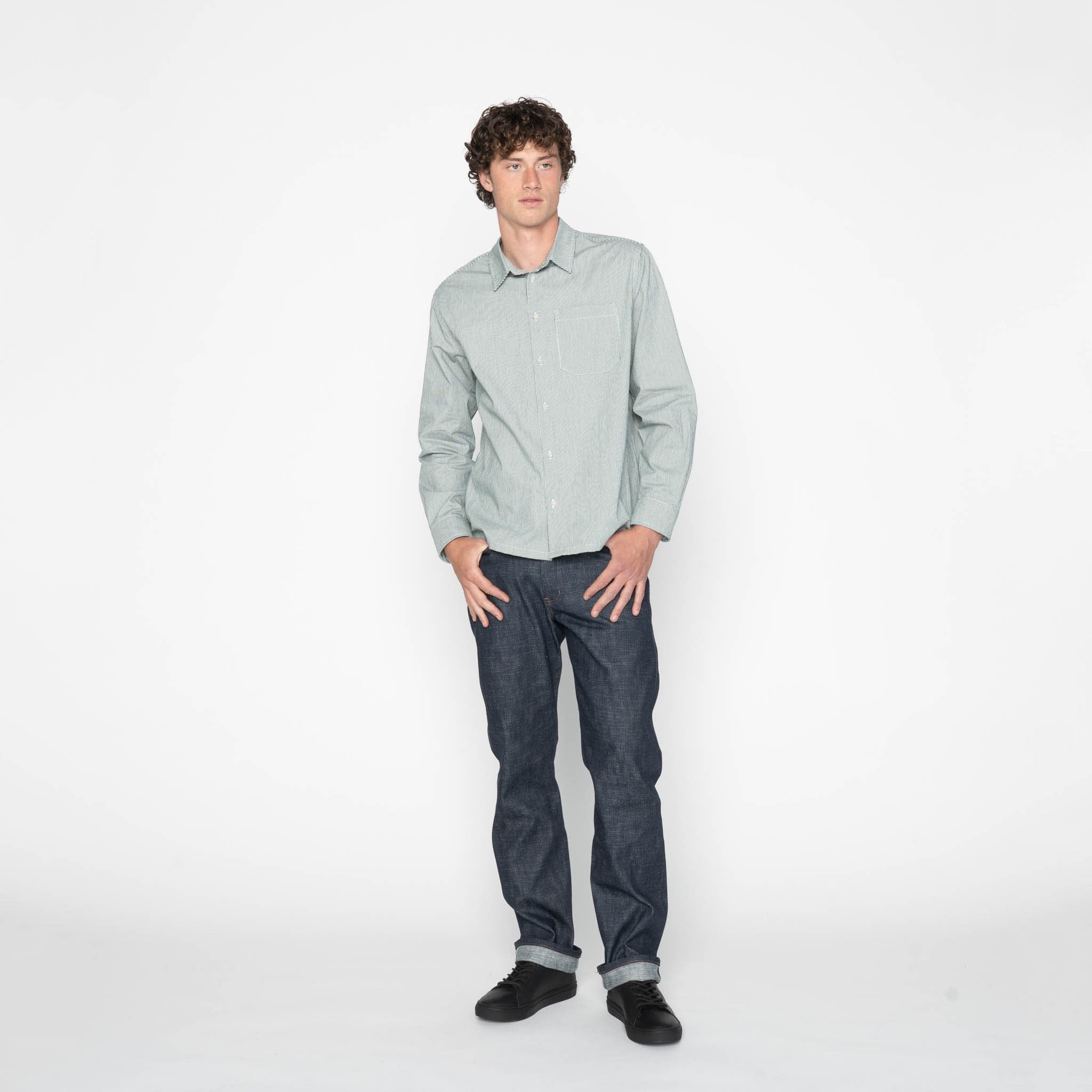 True Shirt - Organic Hickory - Green by Naked & Famous Denim