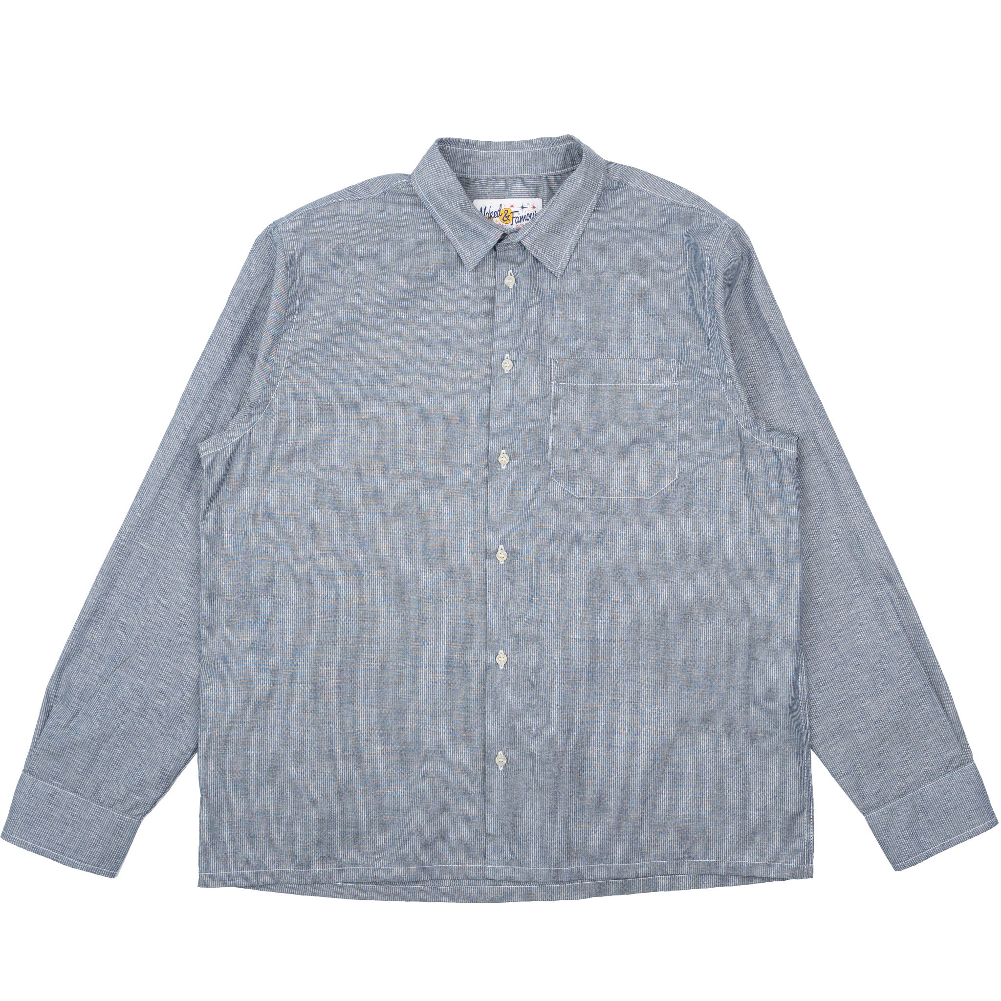 True Shirt - Indigo Stripe Selvedge - Indigo by Naked & Famous Denim