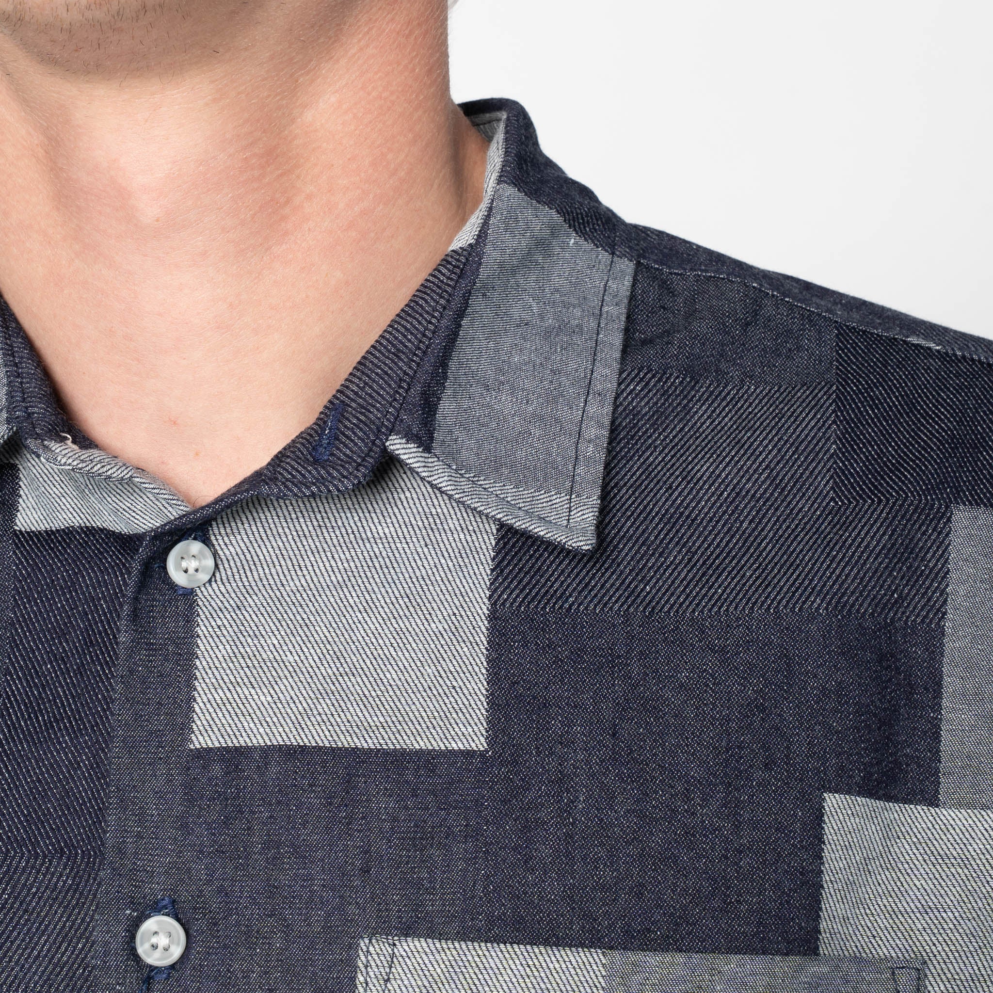 True Shirt - Jacquard Denim - Indigo by Naked & Famous Denim