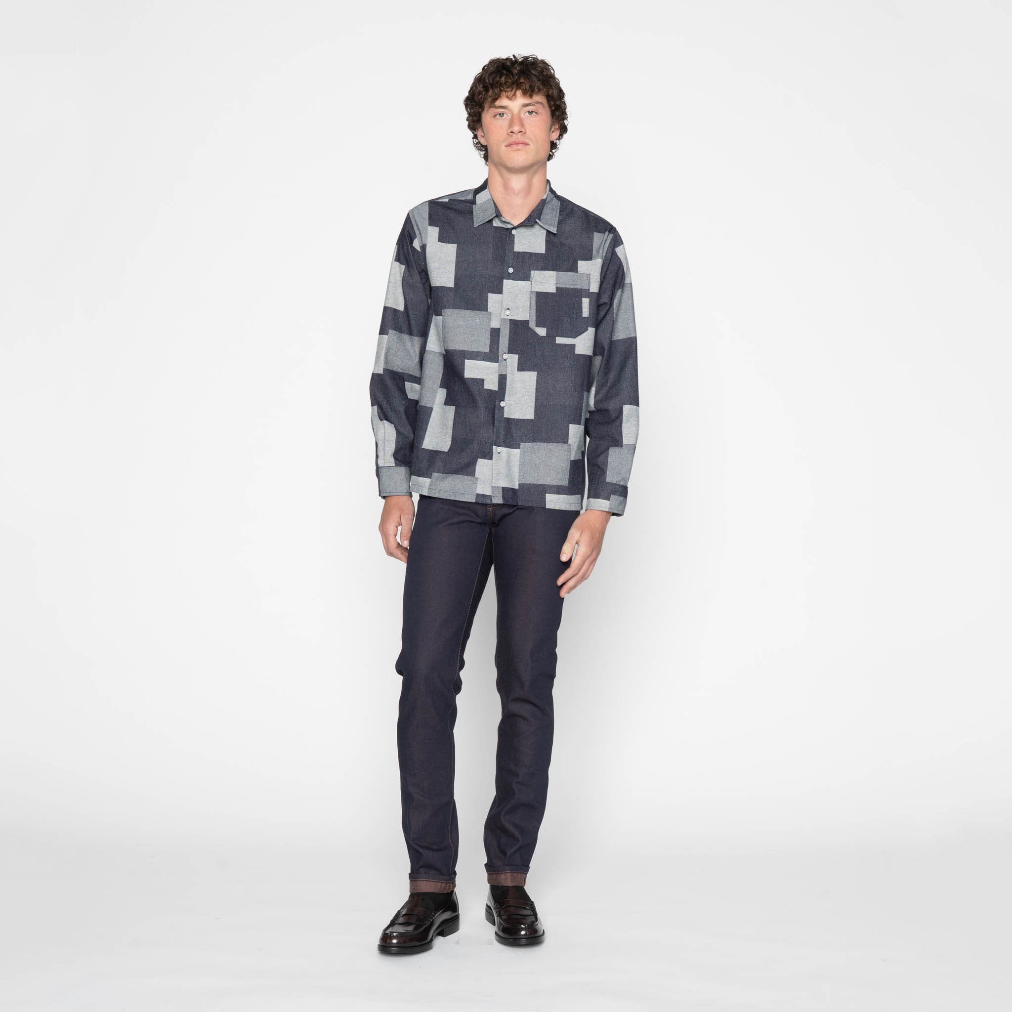 True Shirt - Jacquard Denim - Indigo by Naked & Famous Denim