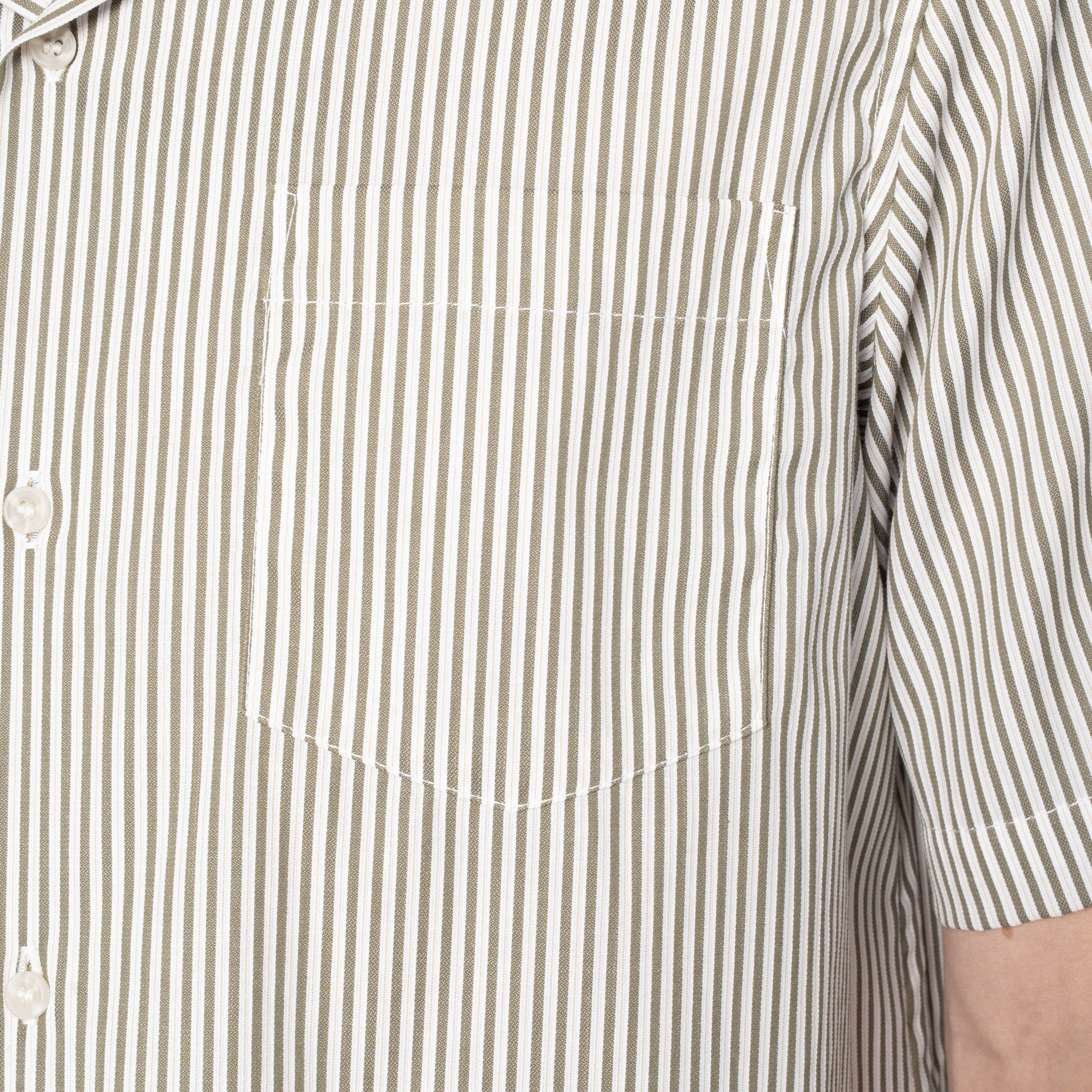 Aloha Shirt - Double Double Stripes - Green by Naked & Famous Denim