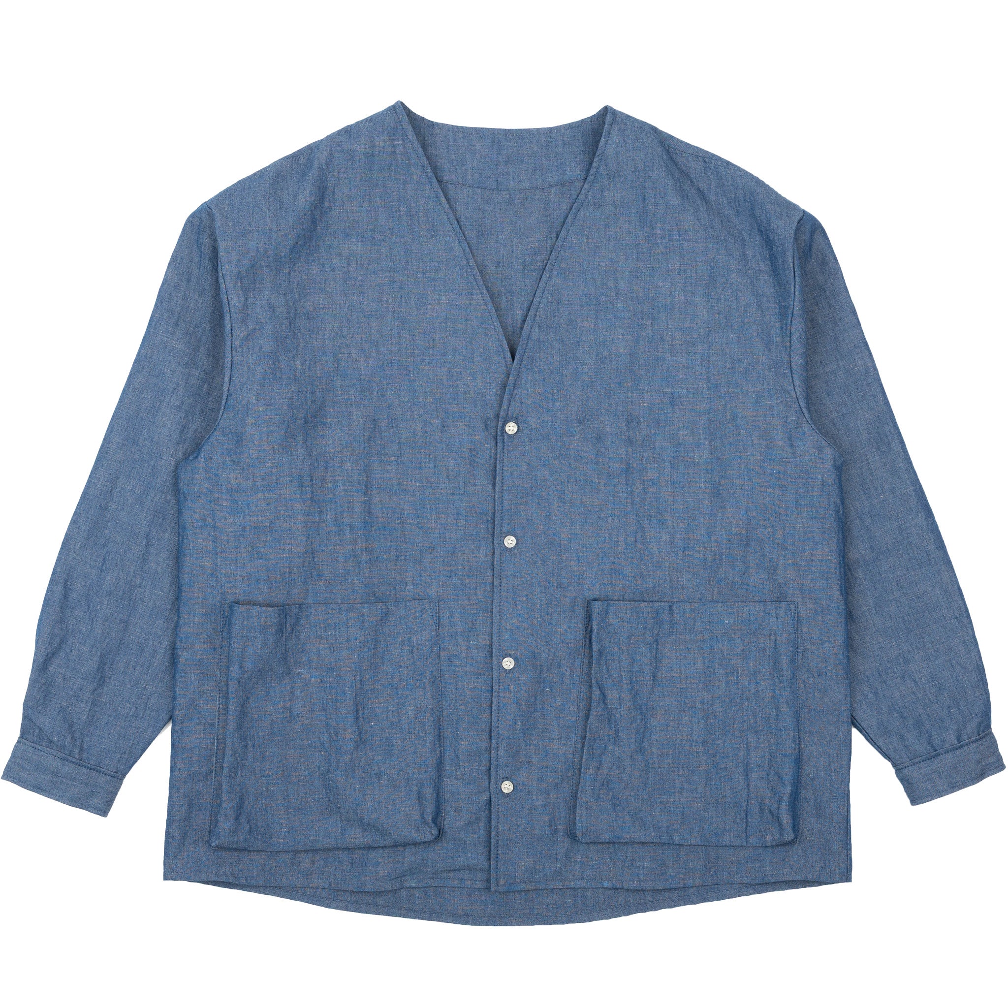 Wise Guy Jacket - Linen Blend Denim - Indigo