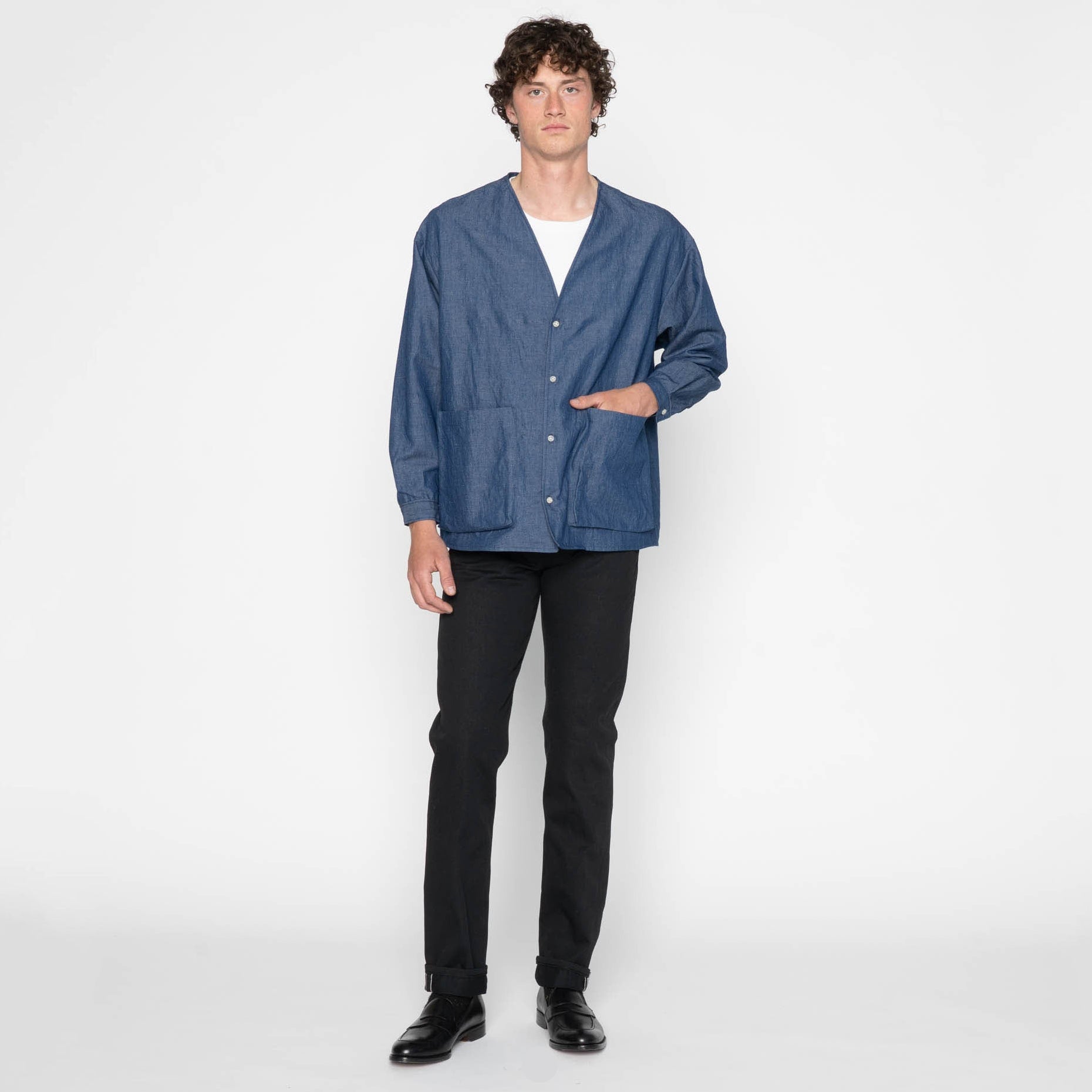 Wise Guy - Linen Blend Denim - Indigo by Naked & Famous Denim