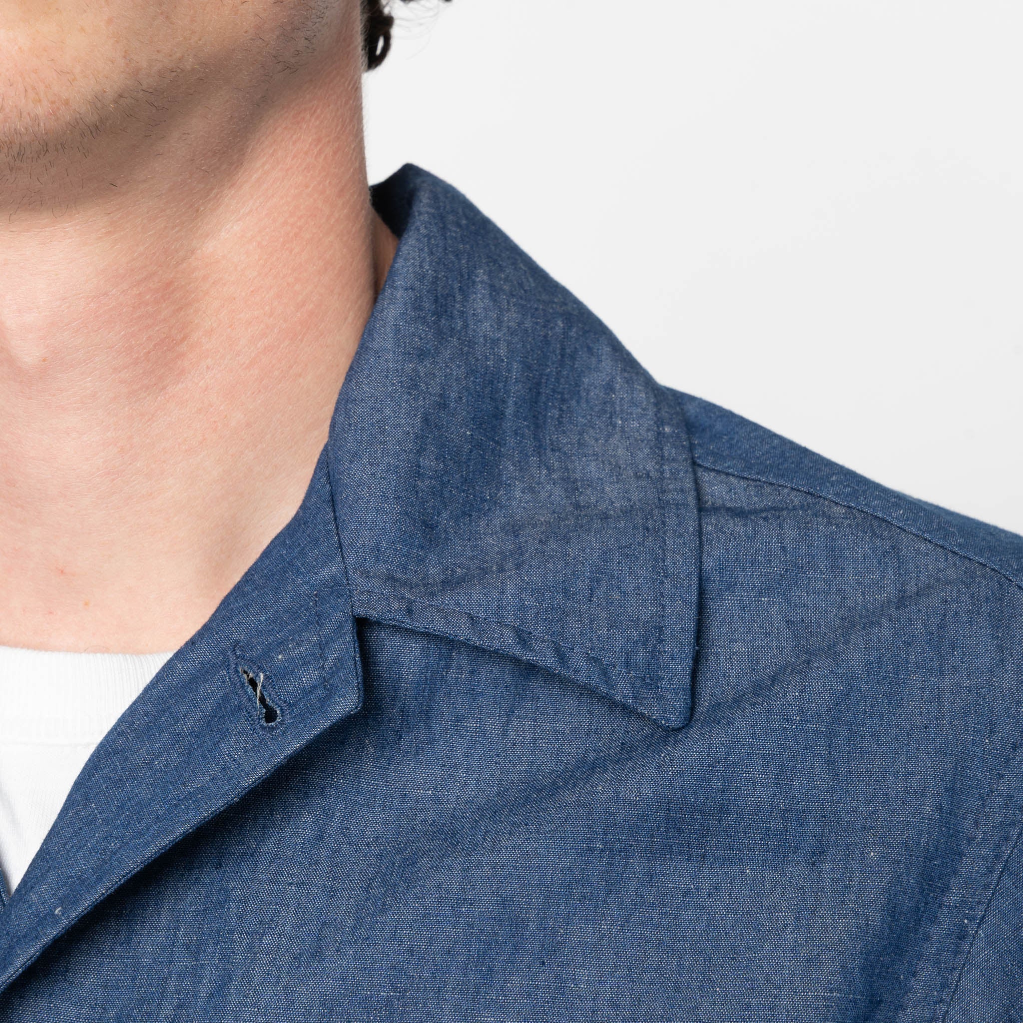 Work Shirt - Linen Blend Denim - Indigo by Naked & Famous Denim