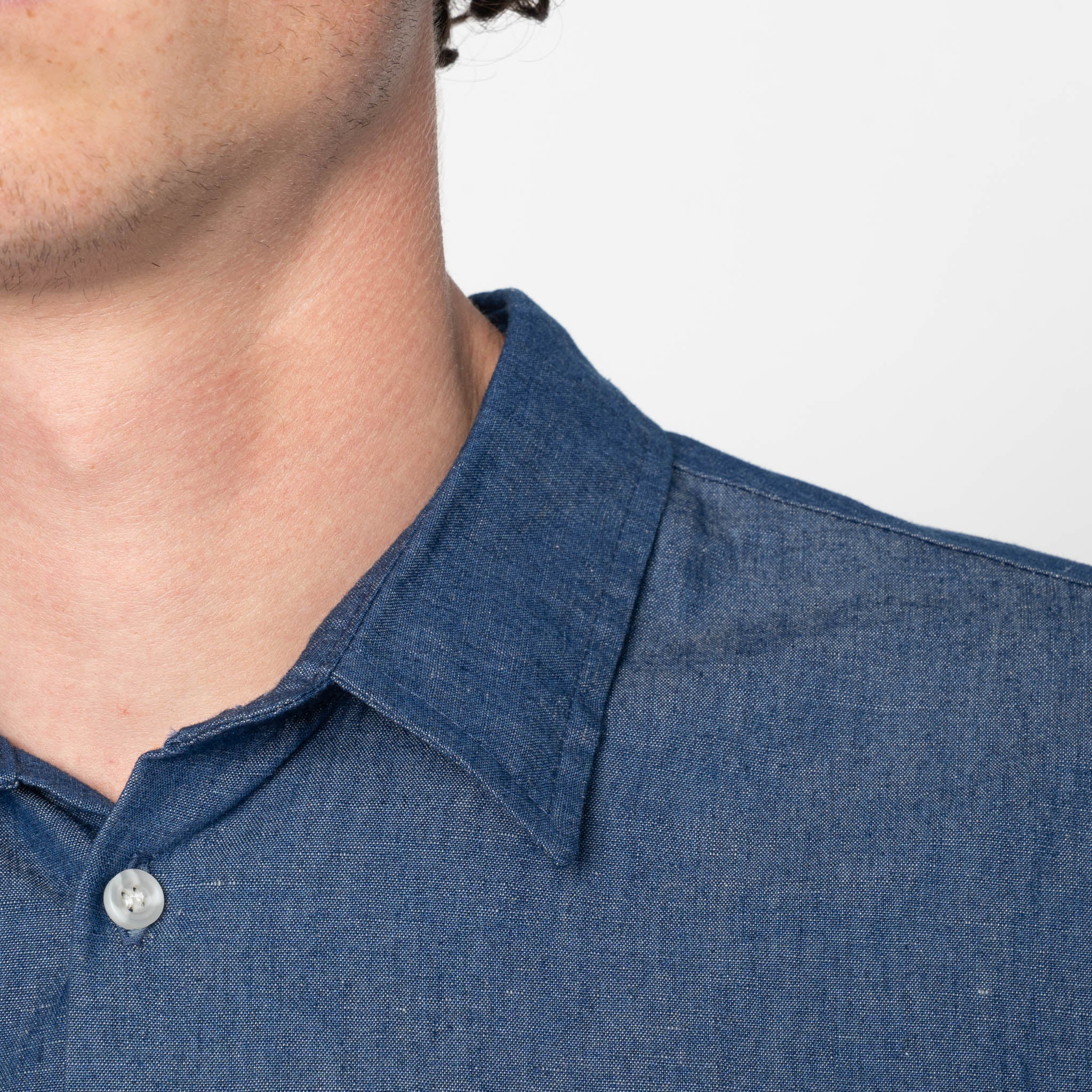 True Shirt - Linen Blend Denim - Indigo by Naked & Famous Denim