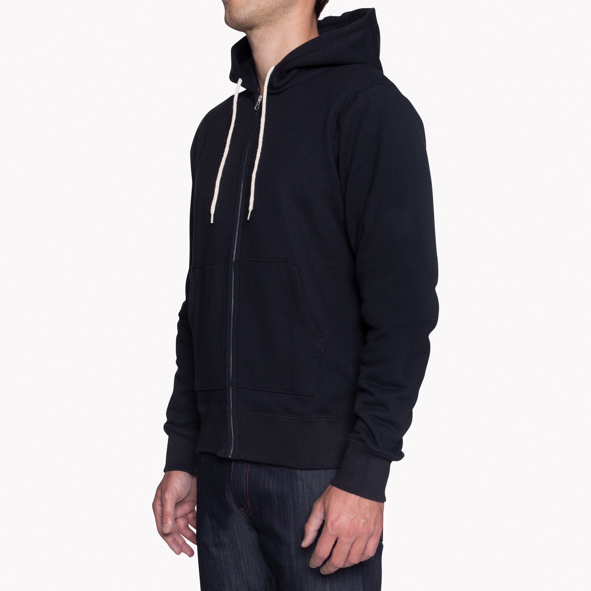 Zip Hoodie - Heavyweight Terry - Black by Naked & Famous Denim