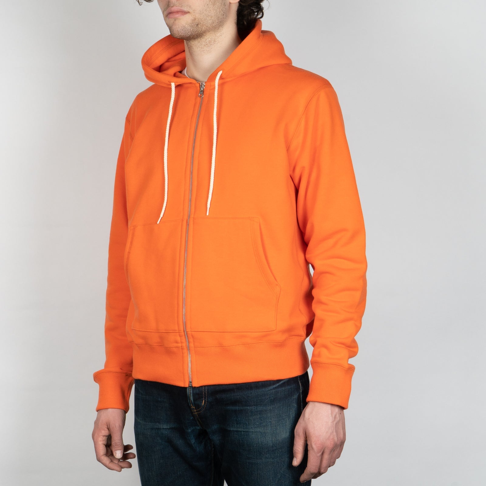 Zip Hoodie - Orange Terry by Naked & Famous Denim