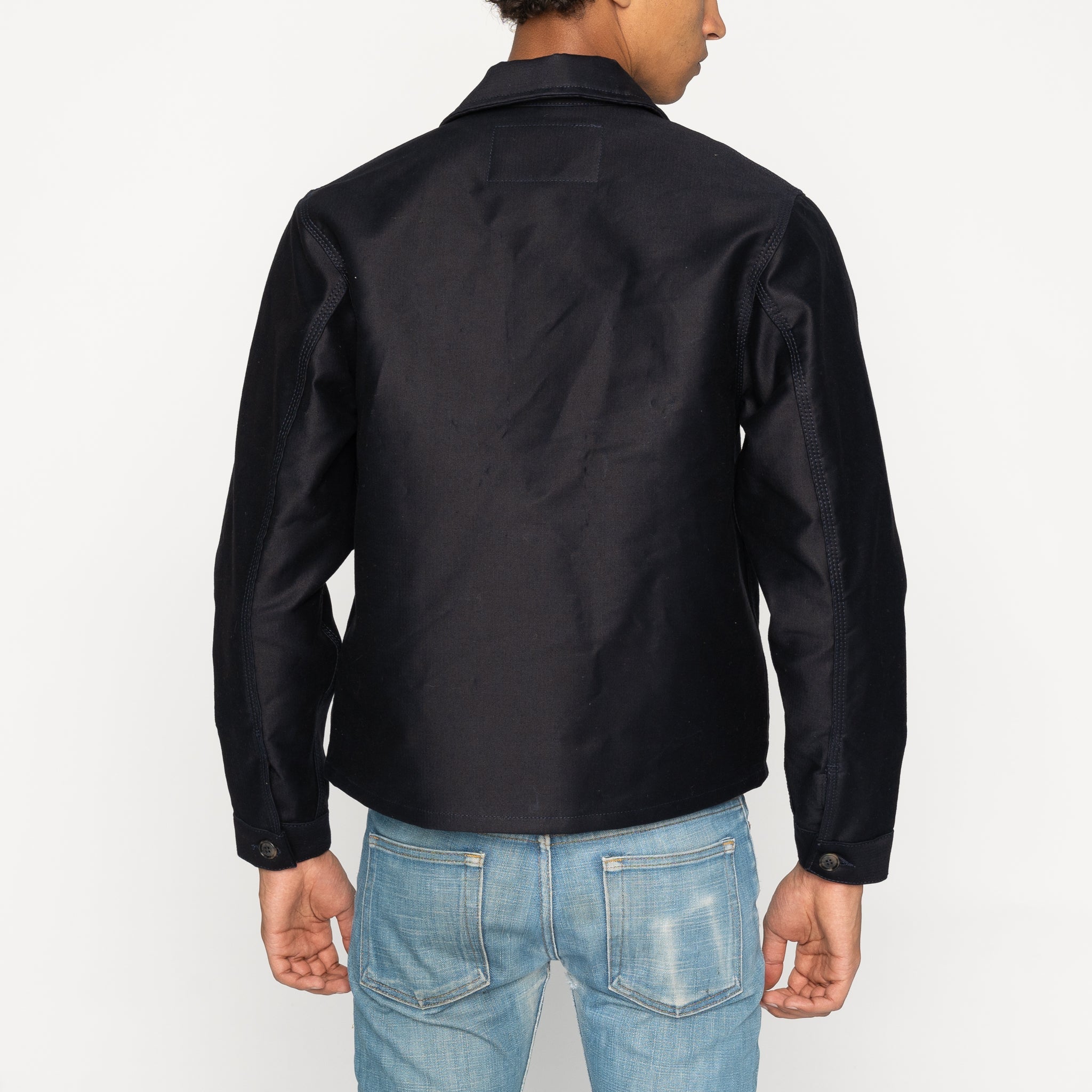 Zip Jacket - Brushed Jungle Cloth - Navy by Naked & Famous Denim