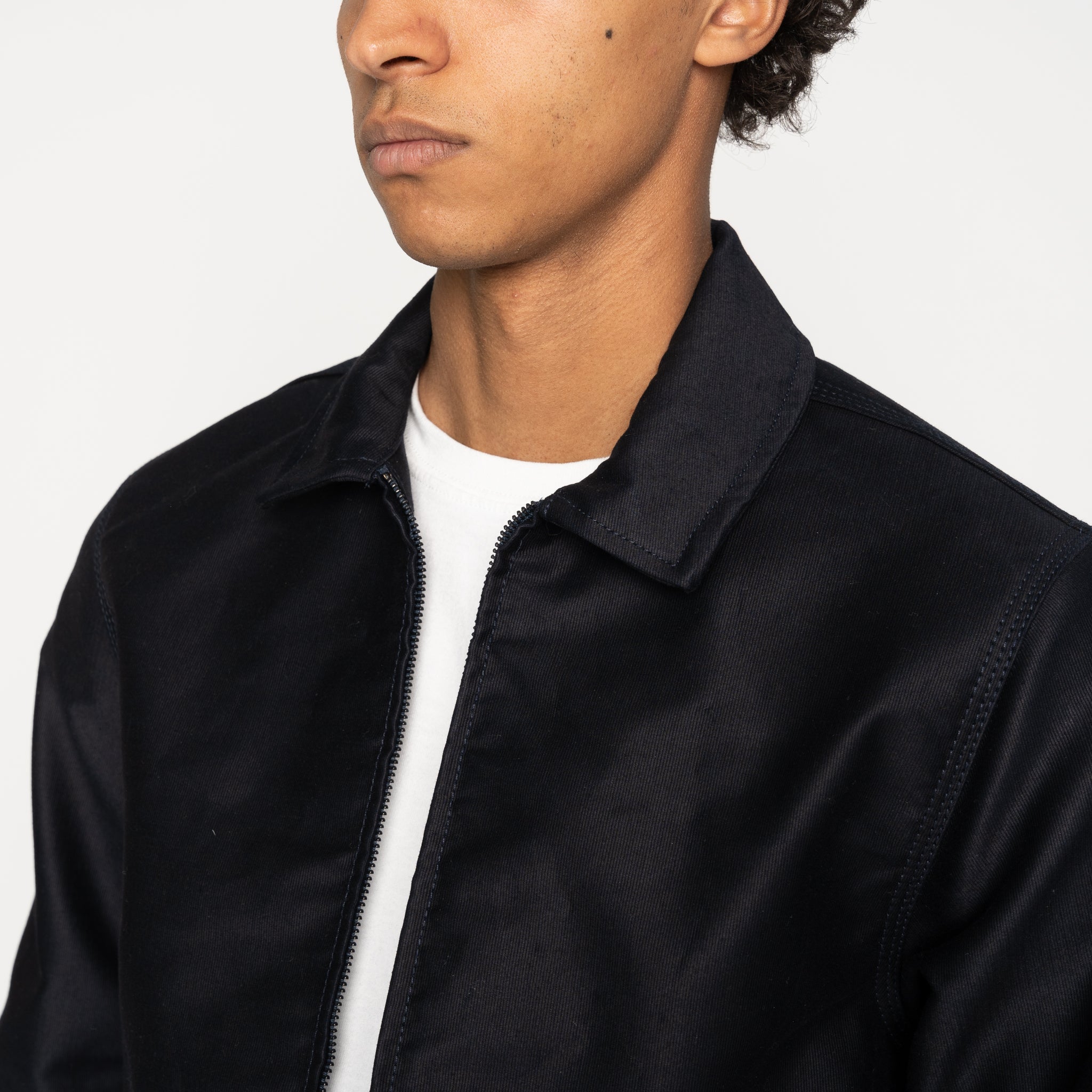 Zip Jacket - Brushed Jungle Cloth - Navy by Naked & Famous Denim