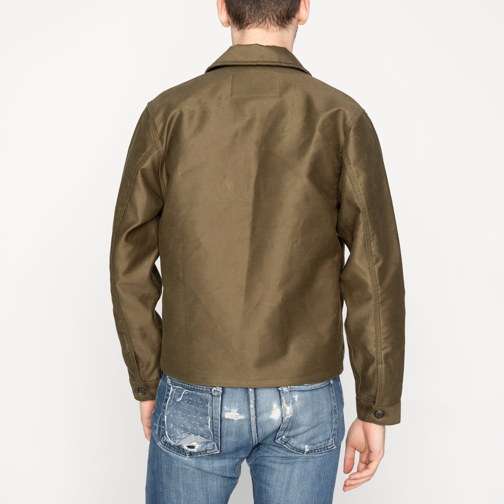 Zip Jacket - Brushed Jungle Cloth - Army by Naked & Famous Denim