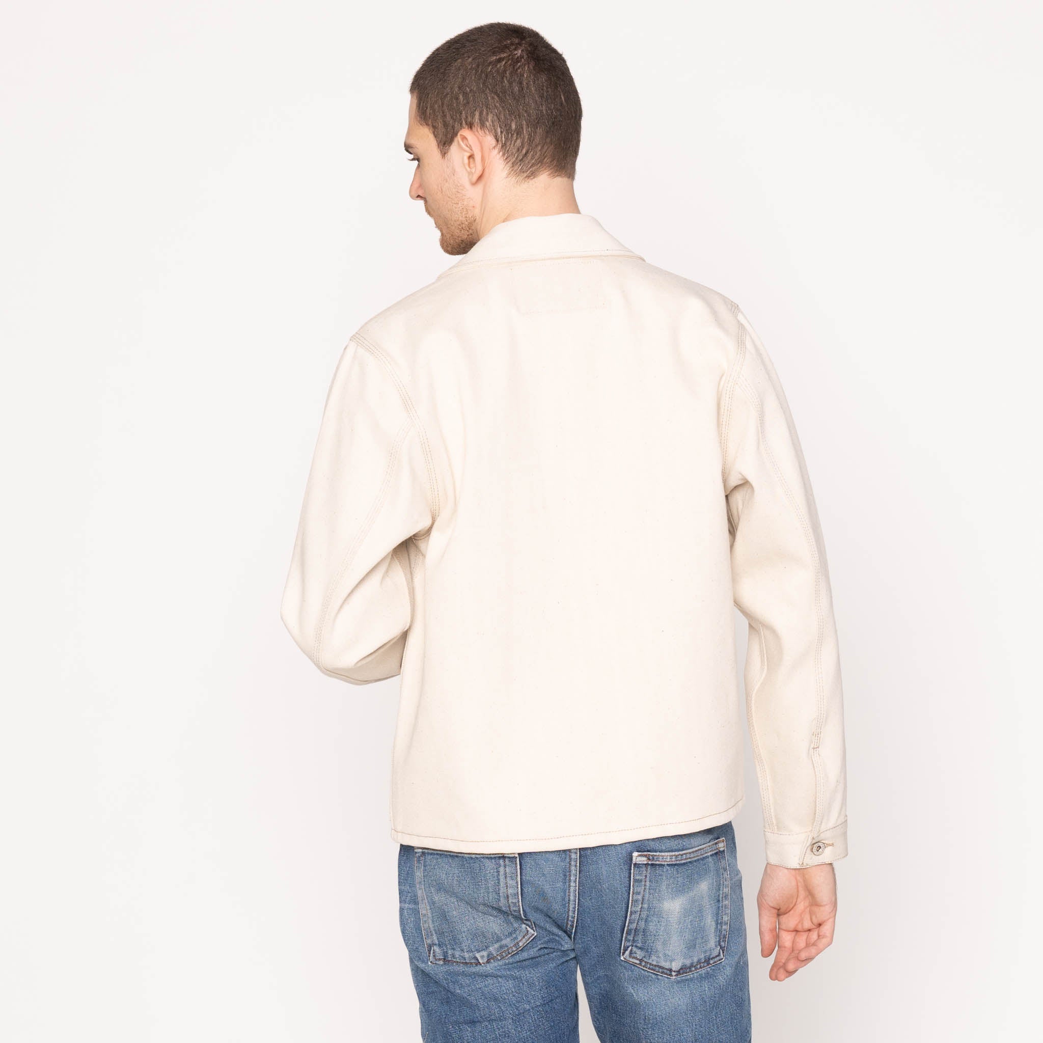 Zip Jacket - All Natural Ecru Foxfibre® Selvedge