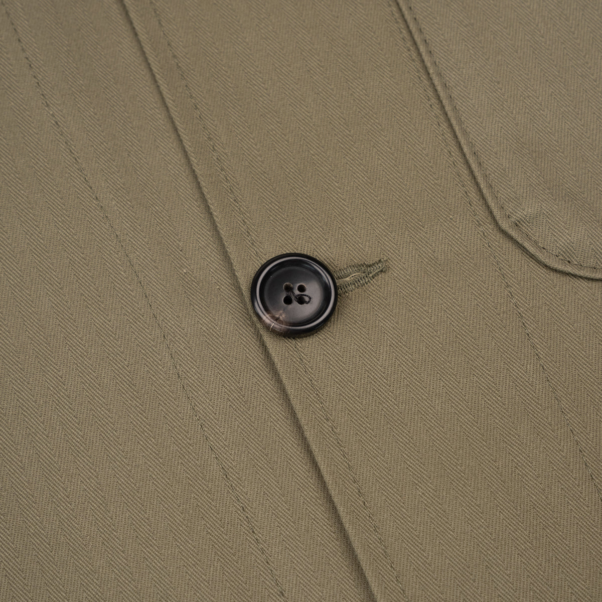 Utility Jacket - 1940s Military Organic Herringbone - Army Green by Naked & Famous Denim