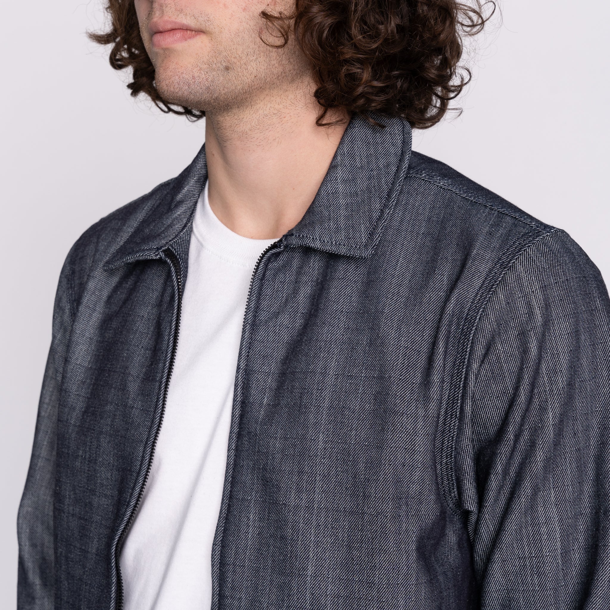 Zip Jacket - Blanket Lined Indigo x White by Naked & Famous Denim