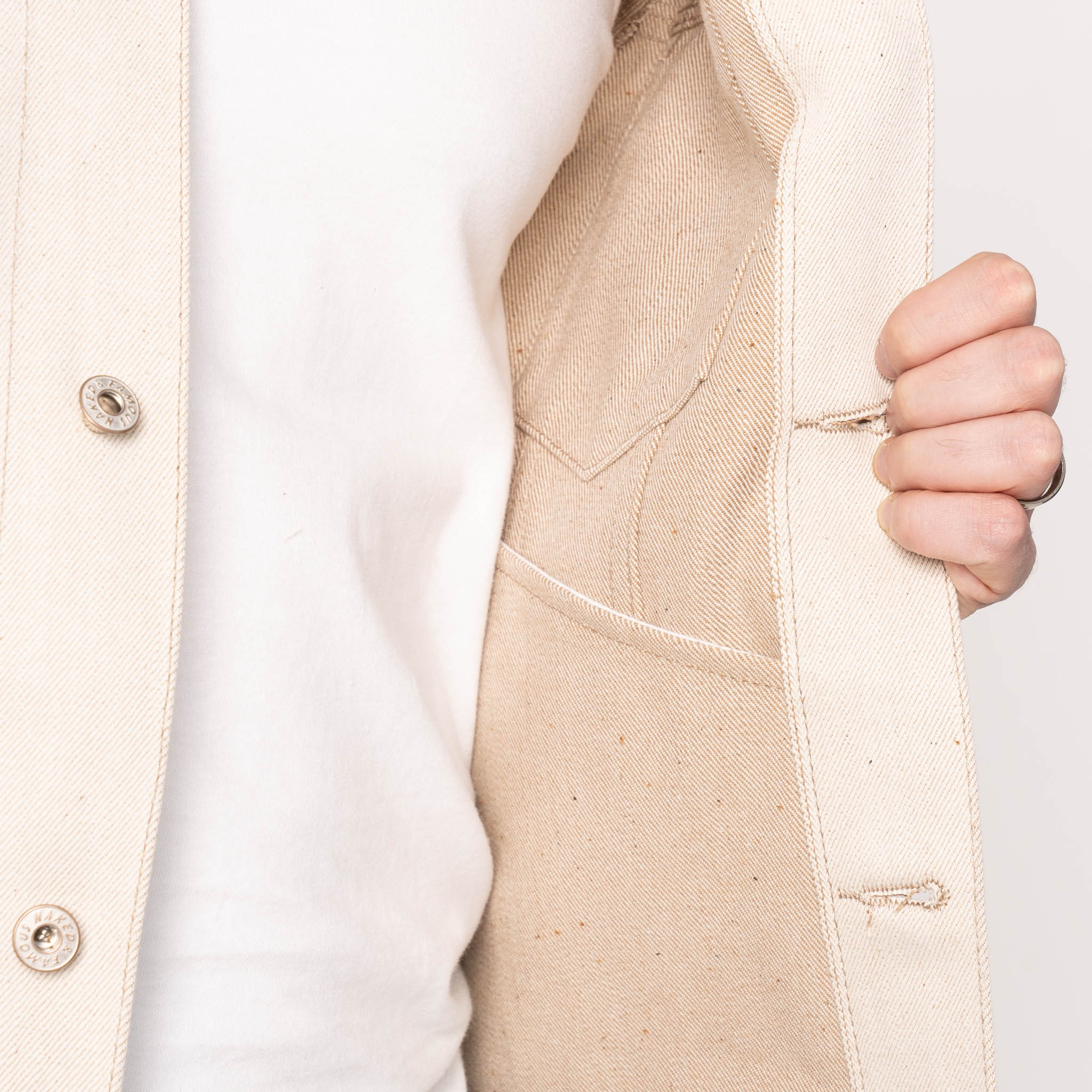 Denim Jacket - All Natural Ecru Foxfibre® Selvedge by Naked & Famous Denim
