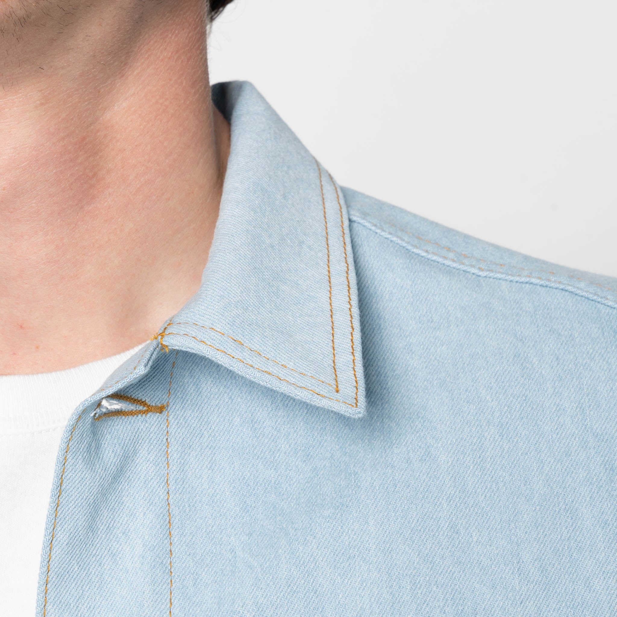 Denim Jacket - Secret Agent - Bleach Blue by Naked & Famous Denim
