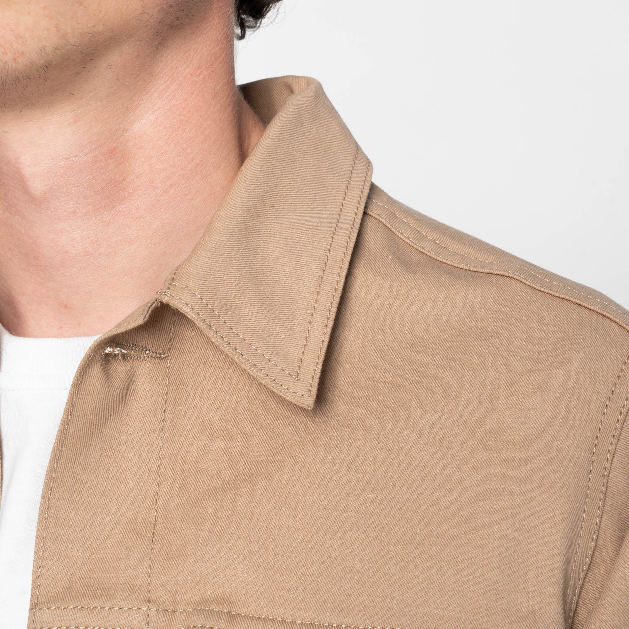 Denim Jacket - Selvedge Slacks Beige by Naked & Famous Denim