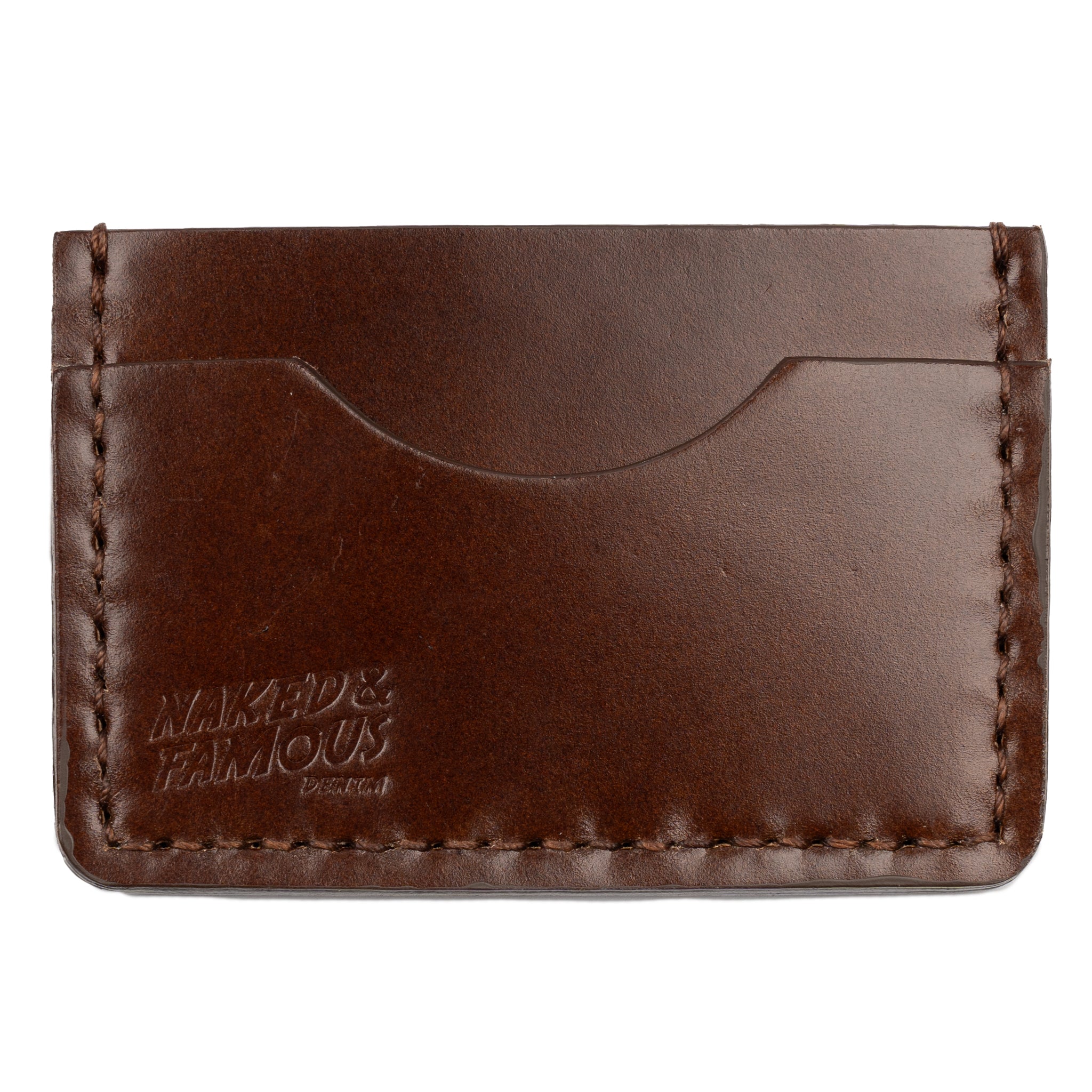 Card Case - Shinki Cordovan Leather - Walnut Brown by Naked & Famous Denim