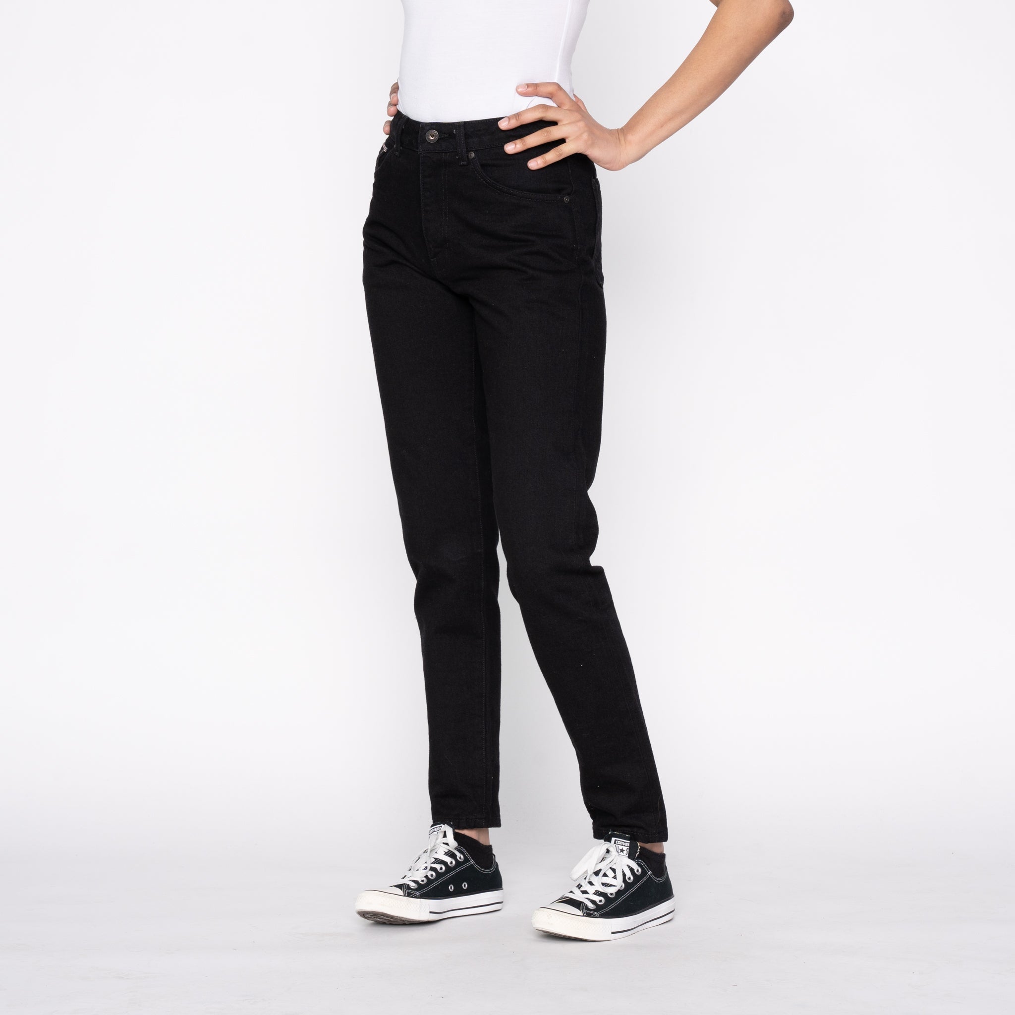 Women's - Max - Solid Black Selvedge by Naked & Famous Denim