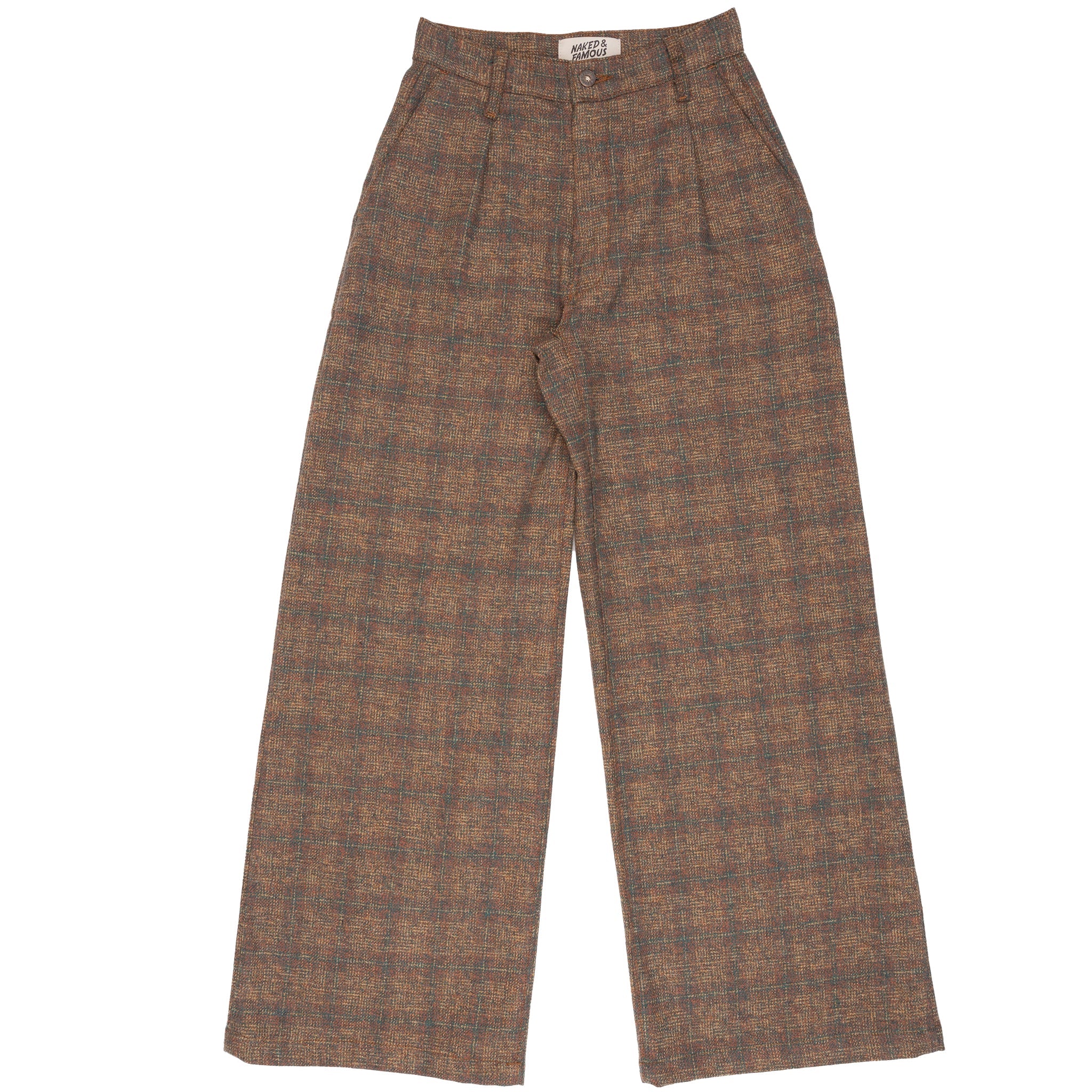 Wide Leg Trouser - Triple Yarn Twist Brushed Tweed - Desert Sunset by Naked & Famous Denim