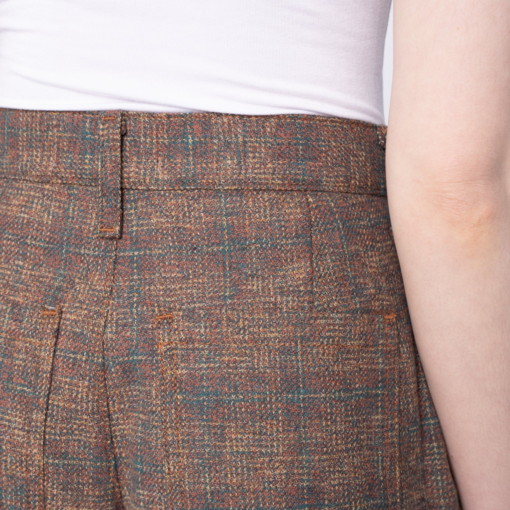 Wide Leg Trouser - Triple Yarn Twist Brushed Tweed - Desert Sunset by Naked & Famous Denim
