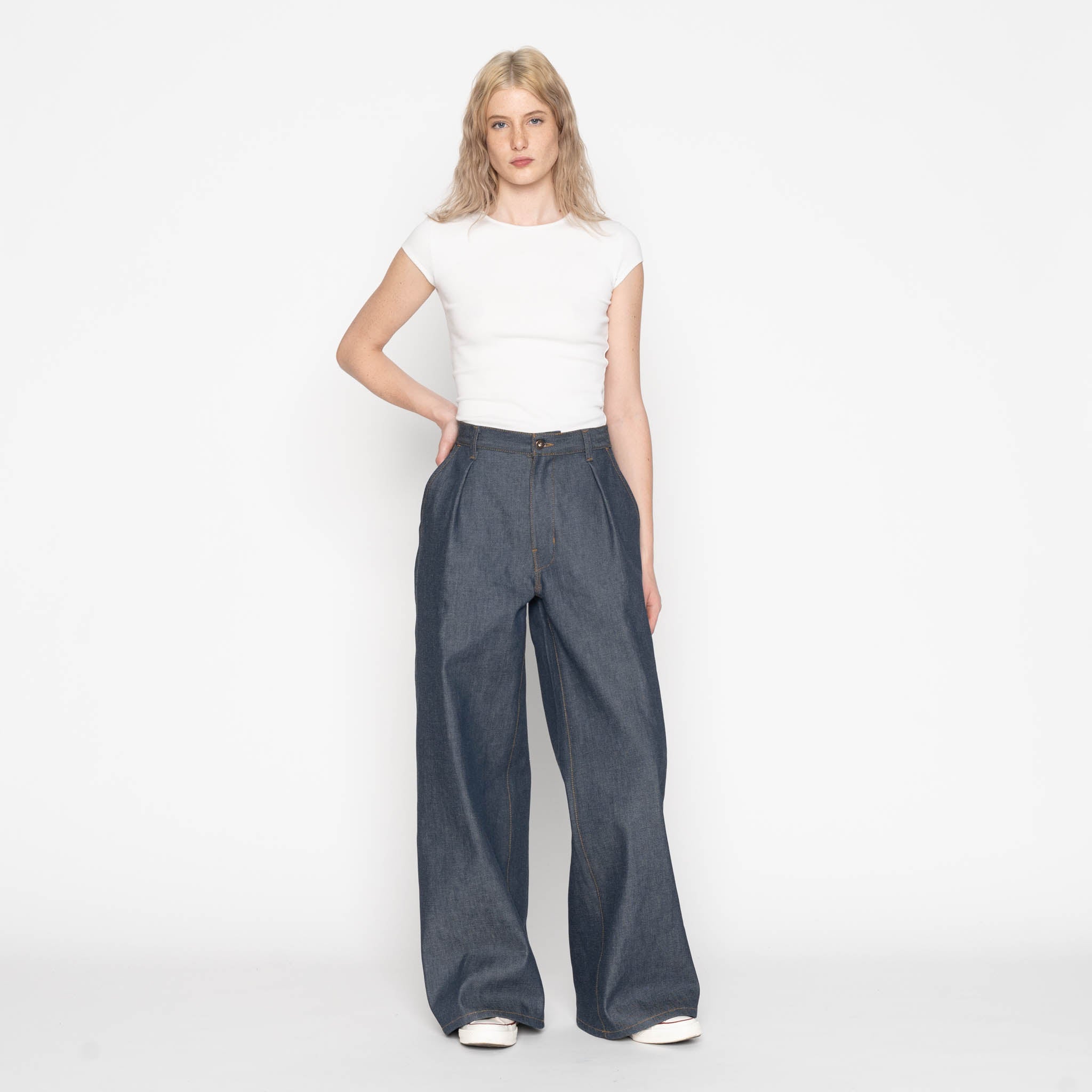 Wide Leg Trouser - Natural Indigo - Indigo