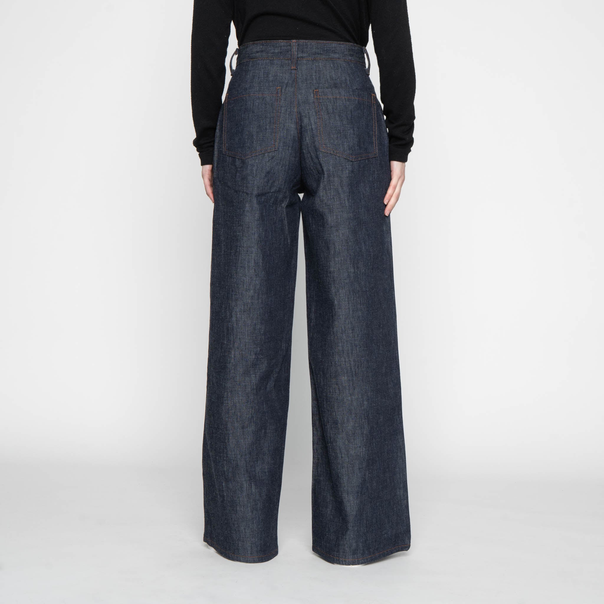 Wide Leg Trouser - 10oz Rinsed Denim - Indigo