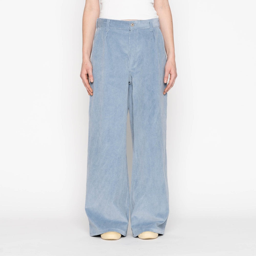 Wide Leg Trouser - Faded Corduroy Organic - Pale Indigo by Naked & Famous Denim