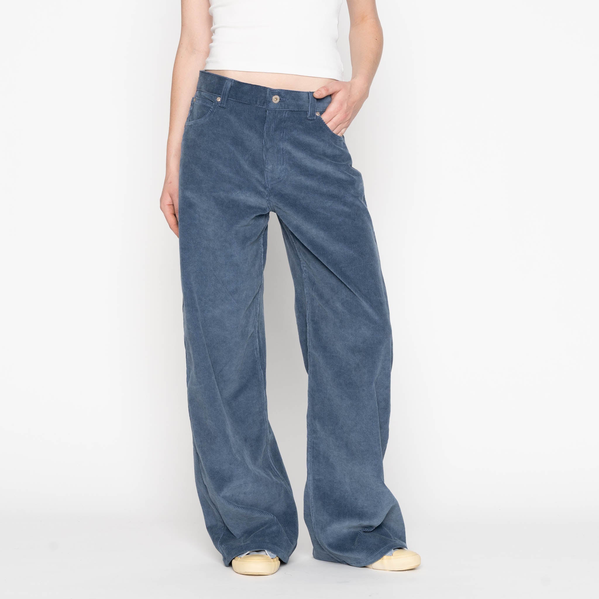 Wide Wild West - Organic Faded Corduroy - Indigo