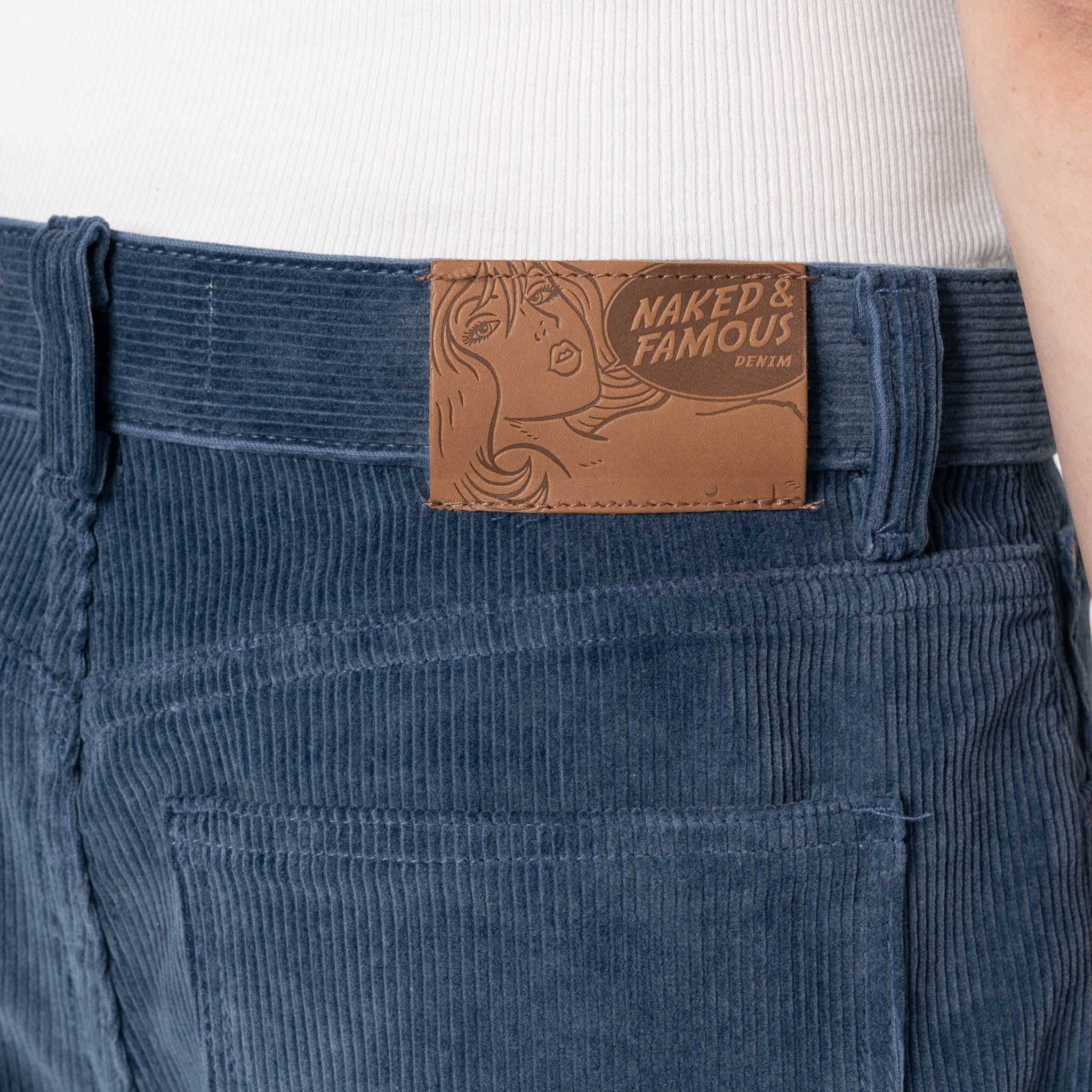 Wide Wild West - Organic Faded Corduroy - Indigo by Naked & Famous Denim